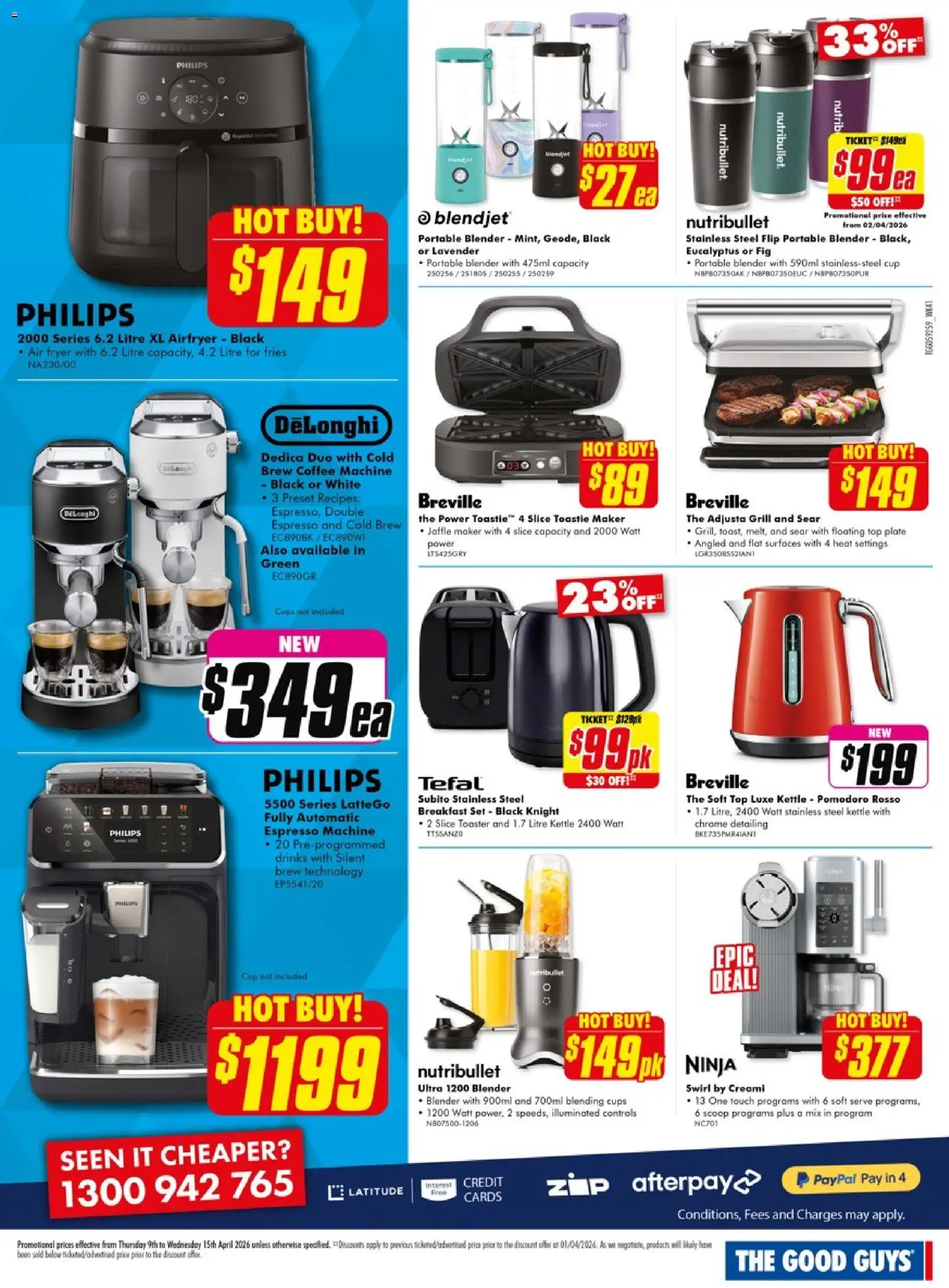 The Good Guys catalogue - valid from 08.04.2026 | Page: 9 | Products: Coffee, Portable, Grill, Kettle