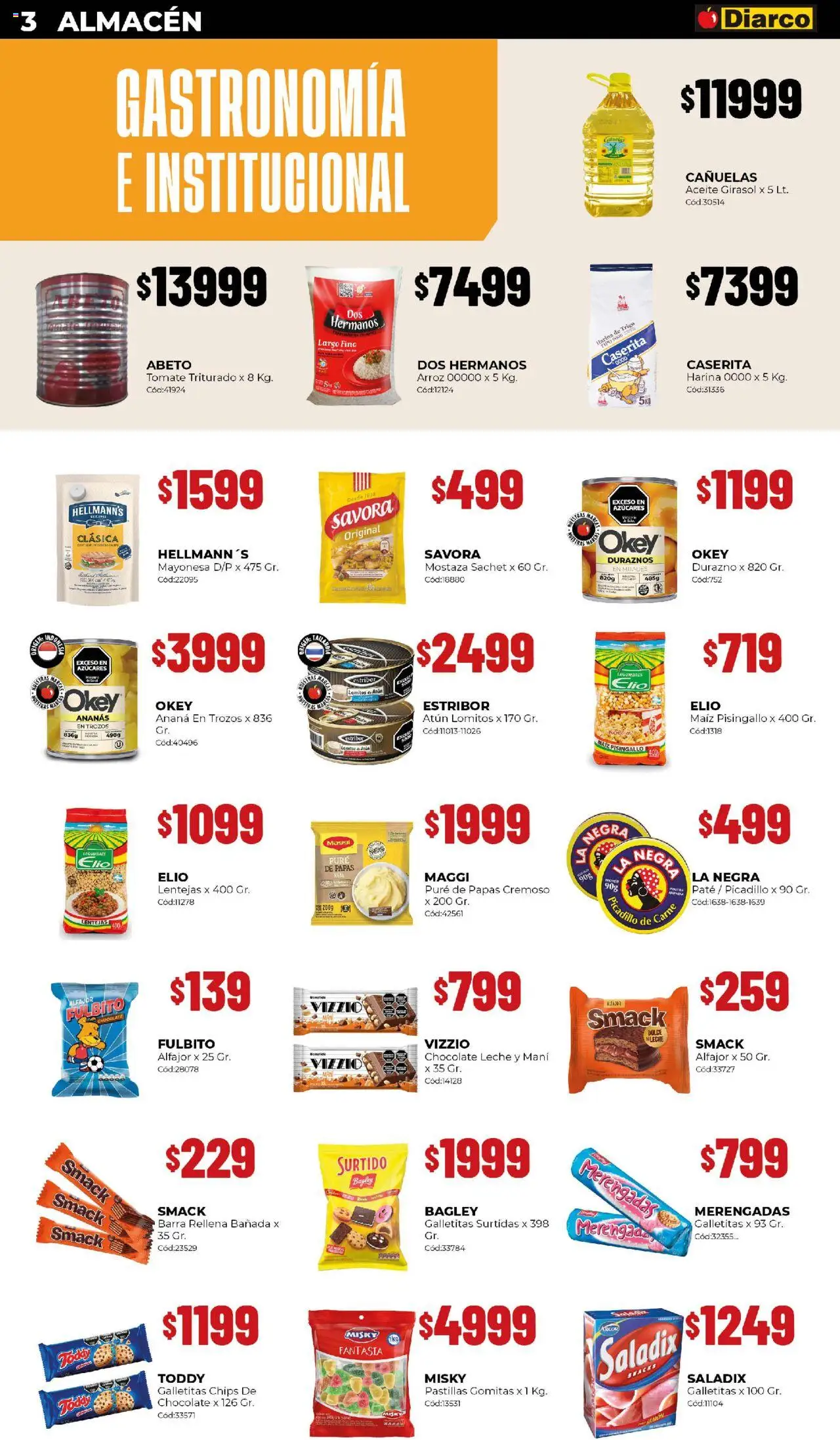Diarco - Ofertas Tdf │ válido desde el 13.10.2025 | Página: 3 | Productos: Galletitas, Aceite, Mayonesa, Paté