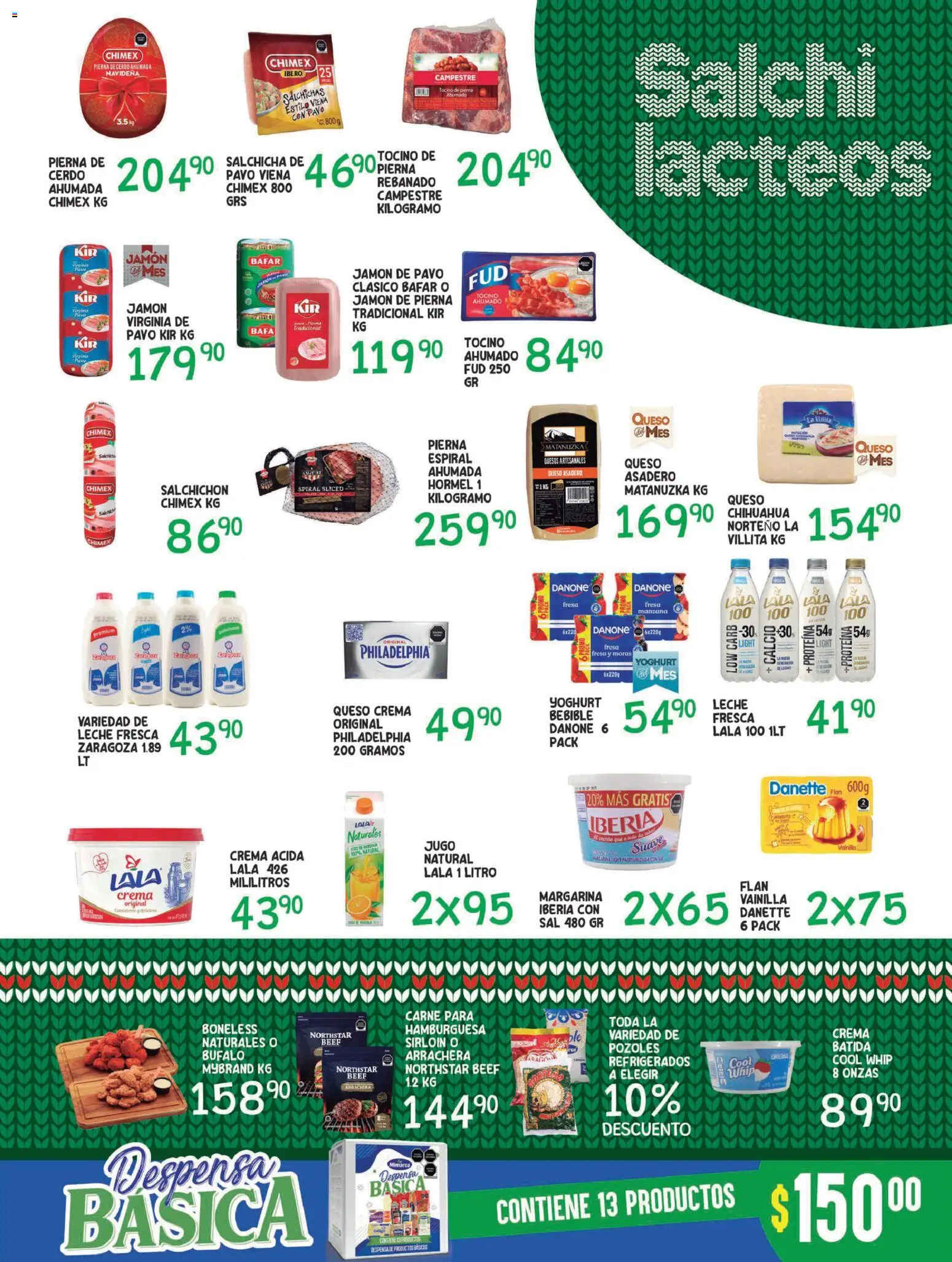 Nuevas ofertas de Alsuper válidas en toda la República Mexicana desde el 25.11.2025. ¡Encuentra las mejores ofertas en Alsuper folleto! | Página: 3 | Productos: Sal, Queso crema, Jamón, Margarina