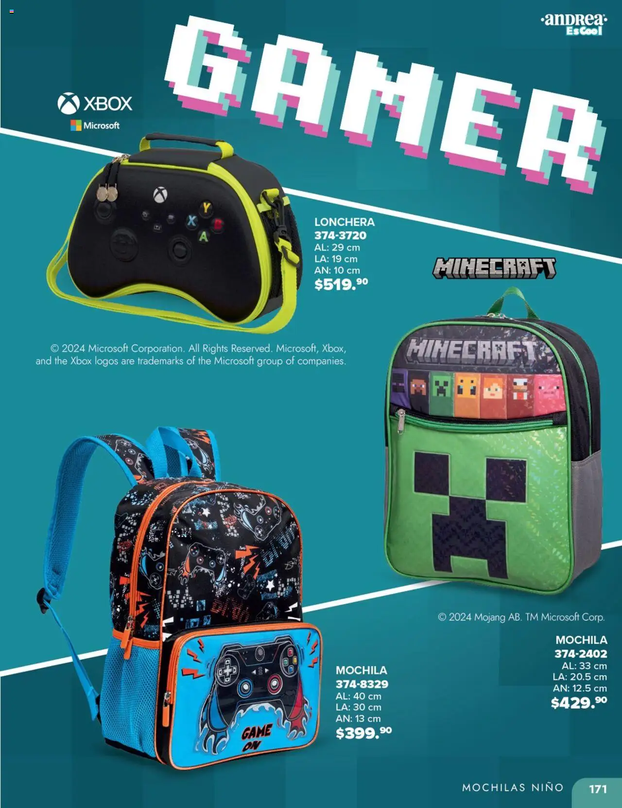 Nuevas ofertas de Andrea válidas en toda la República Mexicana desde el 25.05.2025. ¡Encuentra las mejores ofertas en Andrea catálogo Colegial ! | Página: 171 | Productos: Mochila, Xbox