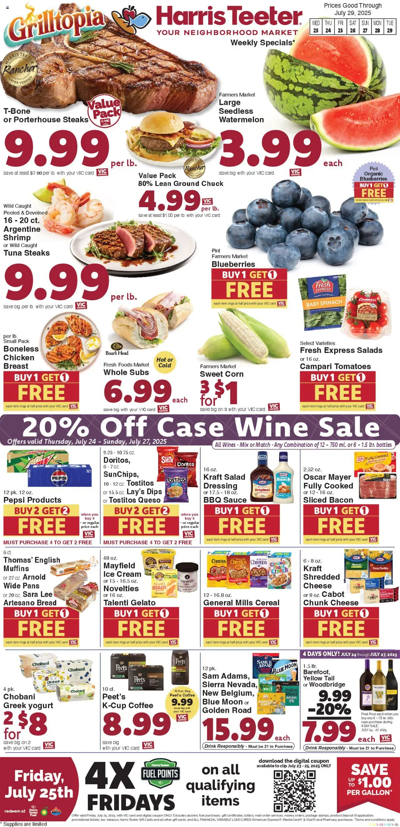 Harris Teeter Weekly Ad - NC - valid from 23.07.2025 | Page: 1 | Products: Clip, Yogurt, Tomatoes, Mango