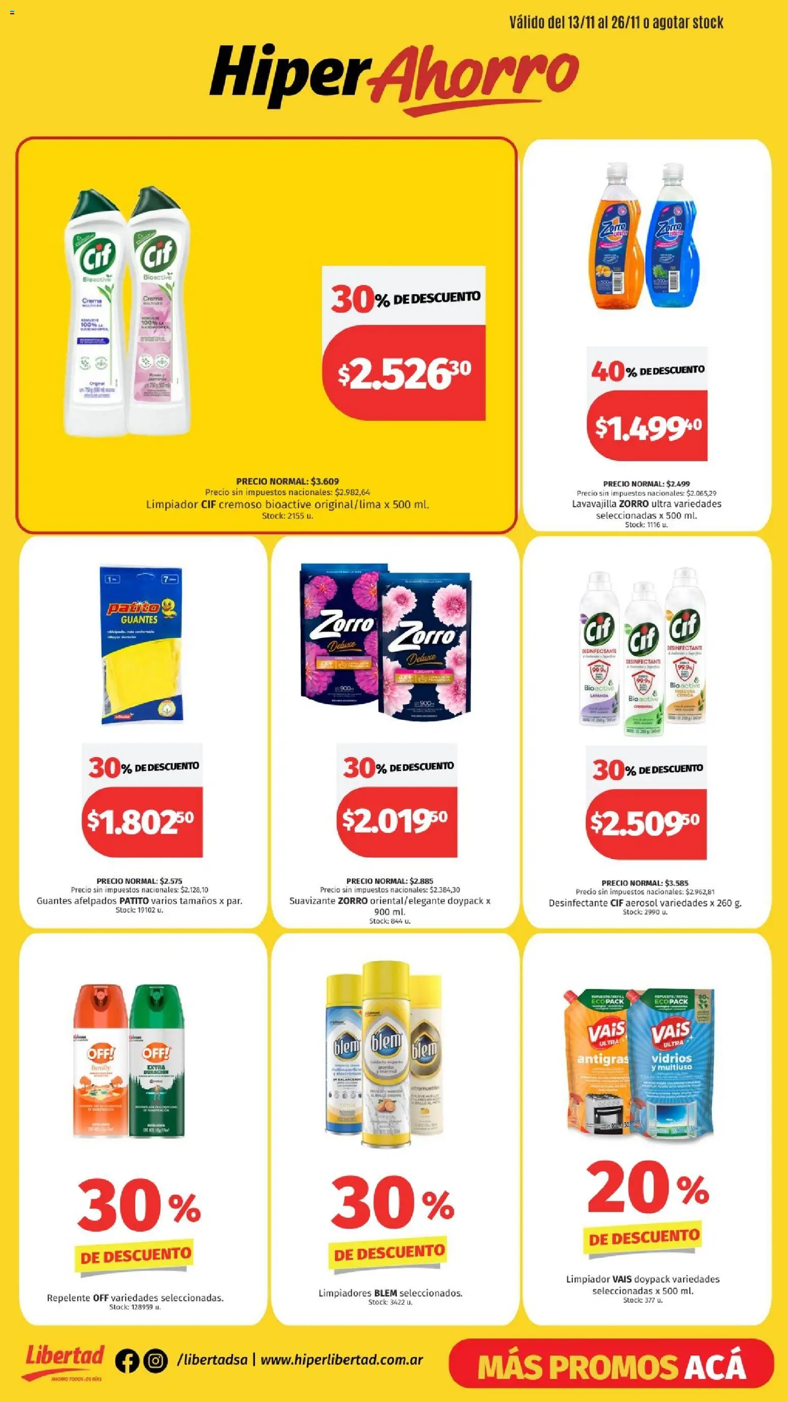 Hipermercado Libertad catálogo │ válido desde el 13.11.2025 | Página: 9 | Productos: Repelente, Desinfectante, Limpiador, Crema