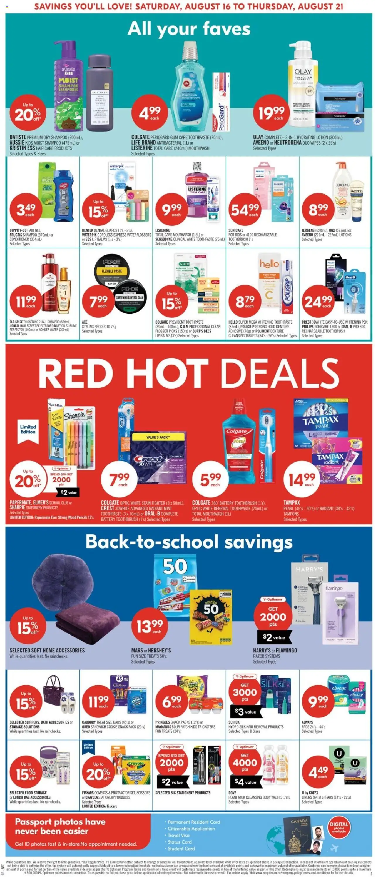 Shoppers flyer valid from 16.08.2025 | Page: 9 | Products: Body wash, Mouthwash, Bath, Milk
