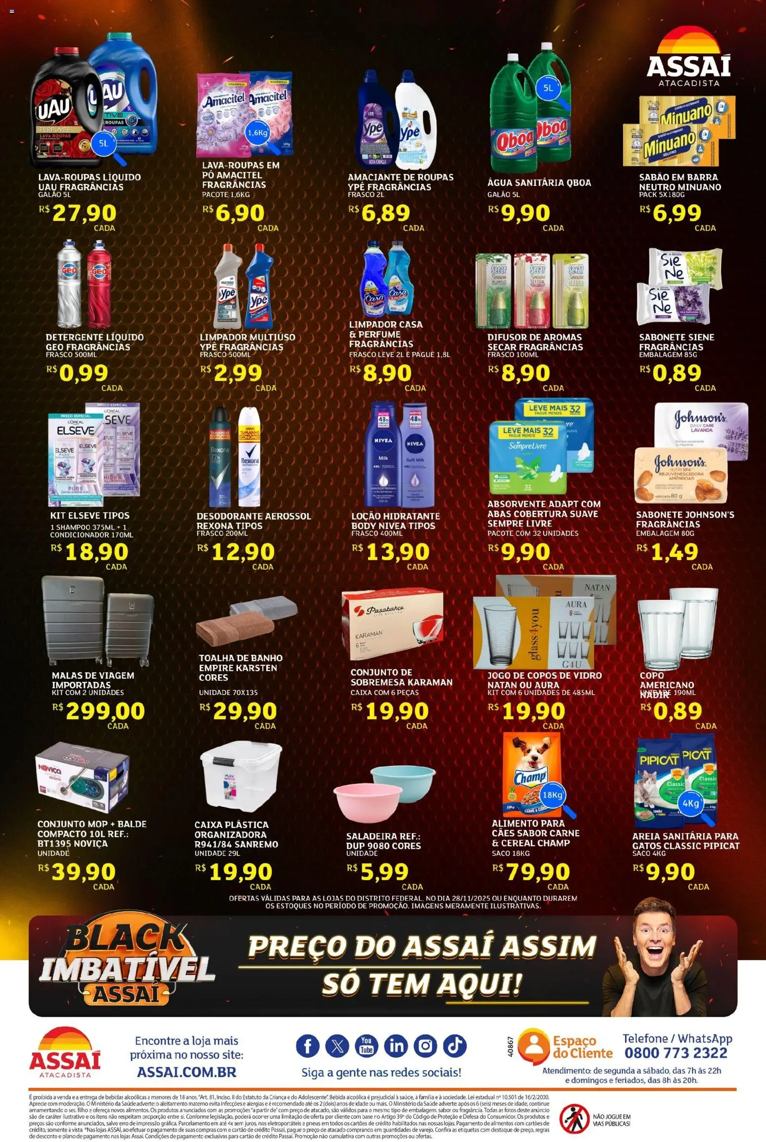 Assaí Atacadista Folheto - válido de 28.11.2025 | Página: 4 | Produtos: Areia, Caixa, Telefone, Balde