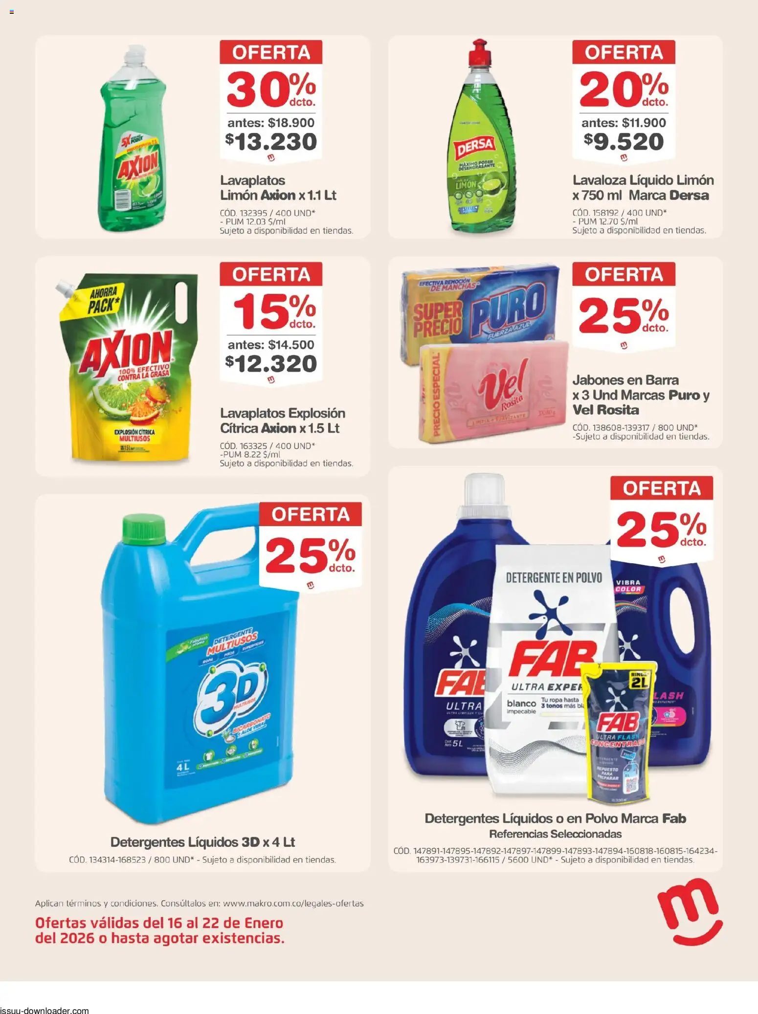 Makro revista - valida desde el 16.01.2026 | Página: 15 | Productos: Suavizante, Tobillera, Polvo, Ropa