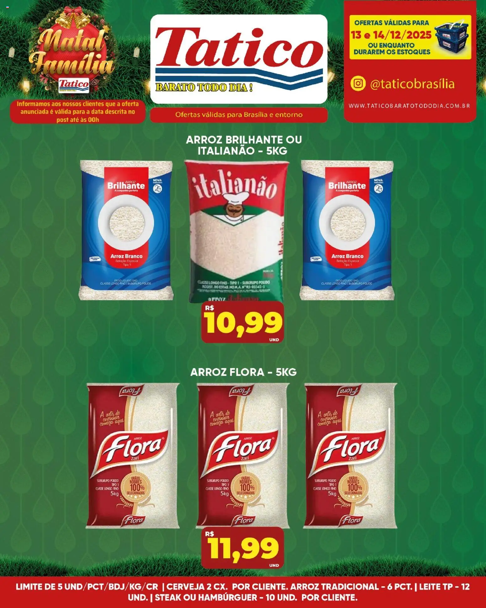 Tatico Folheto - válido de 15.12.2025 | Página: 16 | Produtos: Leite, Cerveja, Arroz, Hambúrguer