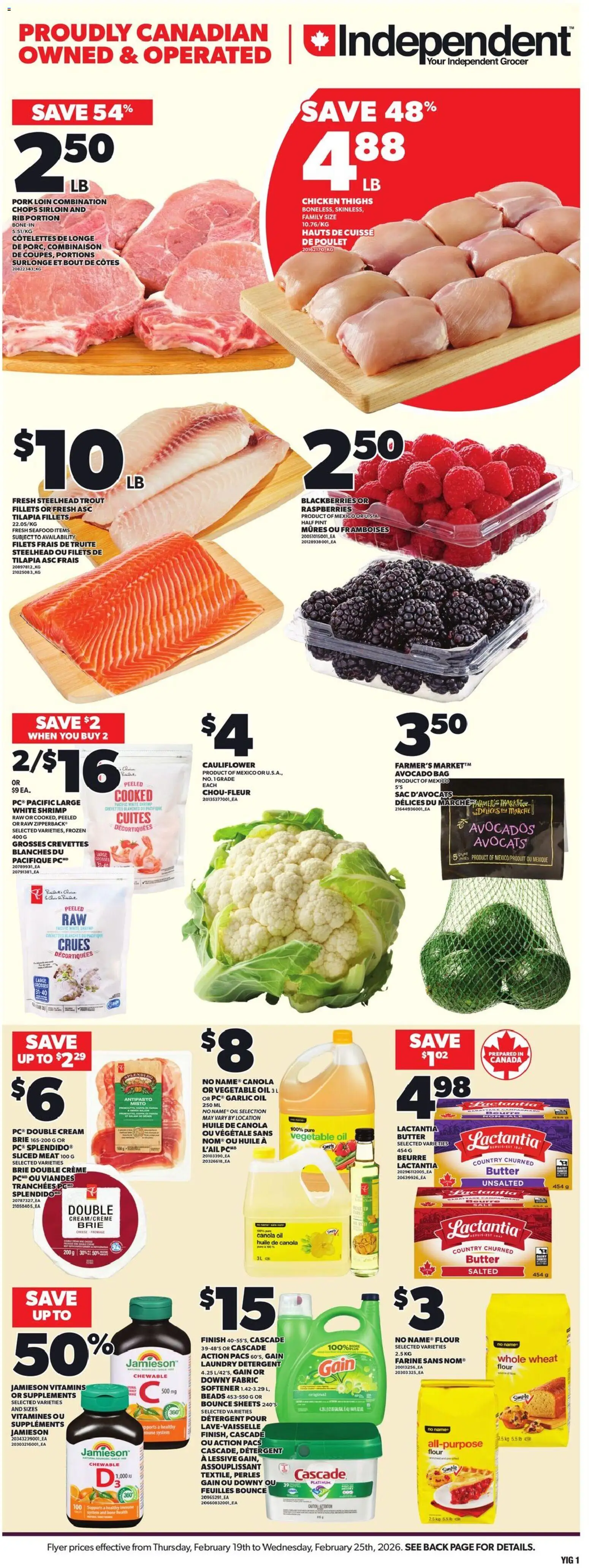 Independent Grocer flyer valid from 19.02.2026 | Page: 3 | Products: Cream, Detergent, Butter, Cheese