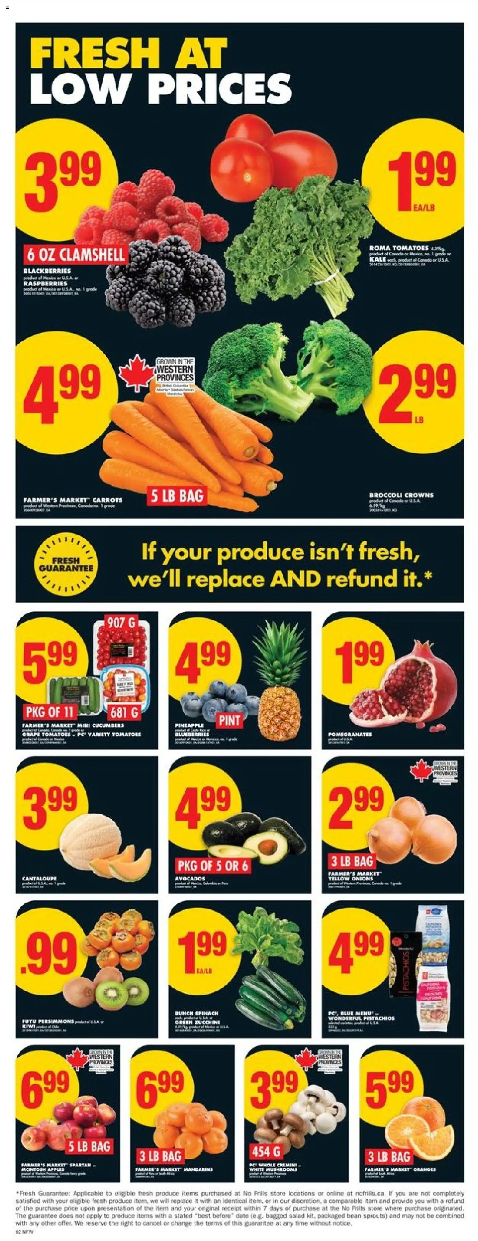 No Frills flyer valid from 30.10.2025 | Page: 2 | Products: Pineapple, Salad, PC, Apples