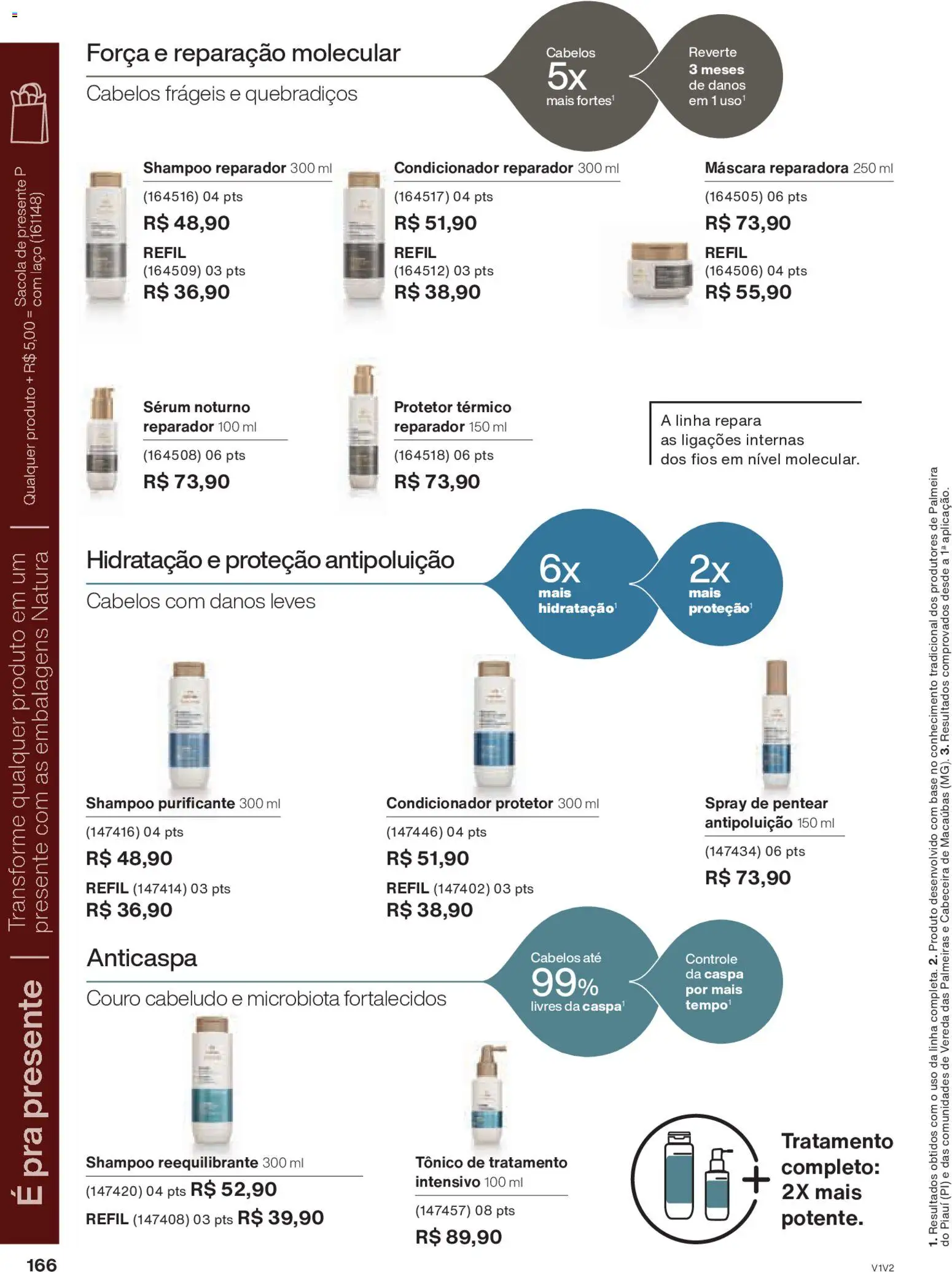 Natura Folheto - válido de 26.11.2025 | Página: 166 | Produtos: Shampoo, Tônico, Condicionador, Sérum