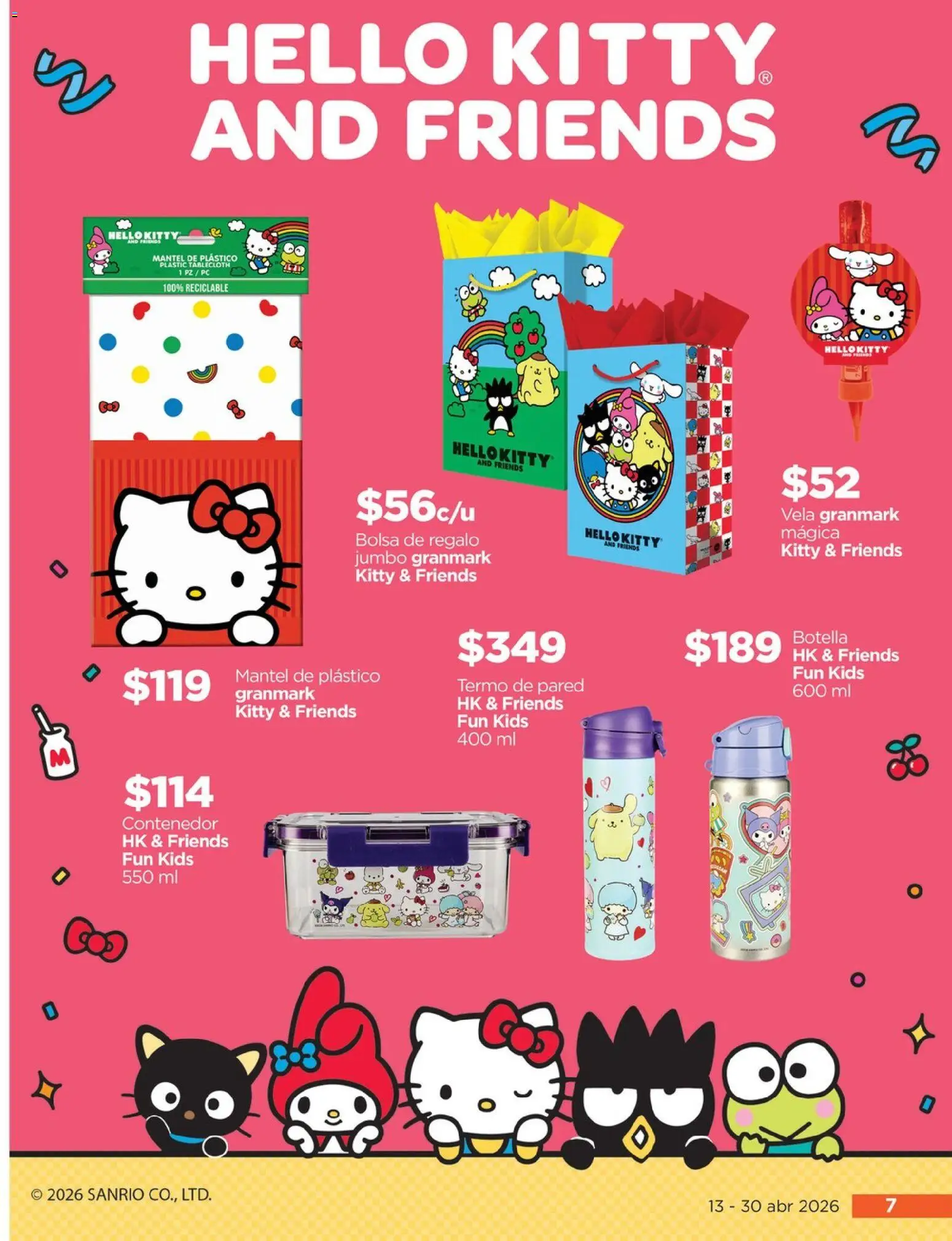 Nuevas ofertas de Chedraui válidas en toda la República Mexicana desde el 13.04.2026. ¡Encuentra las mejores ofertas en Chedraui folleto Llevarte más cuesta menos! | Página: 7 | Productos: Mantel, Bolsa, Botella, Termo