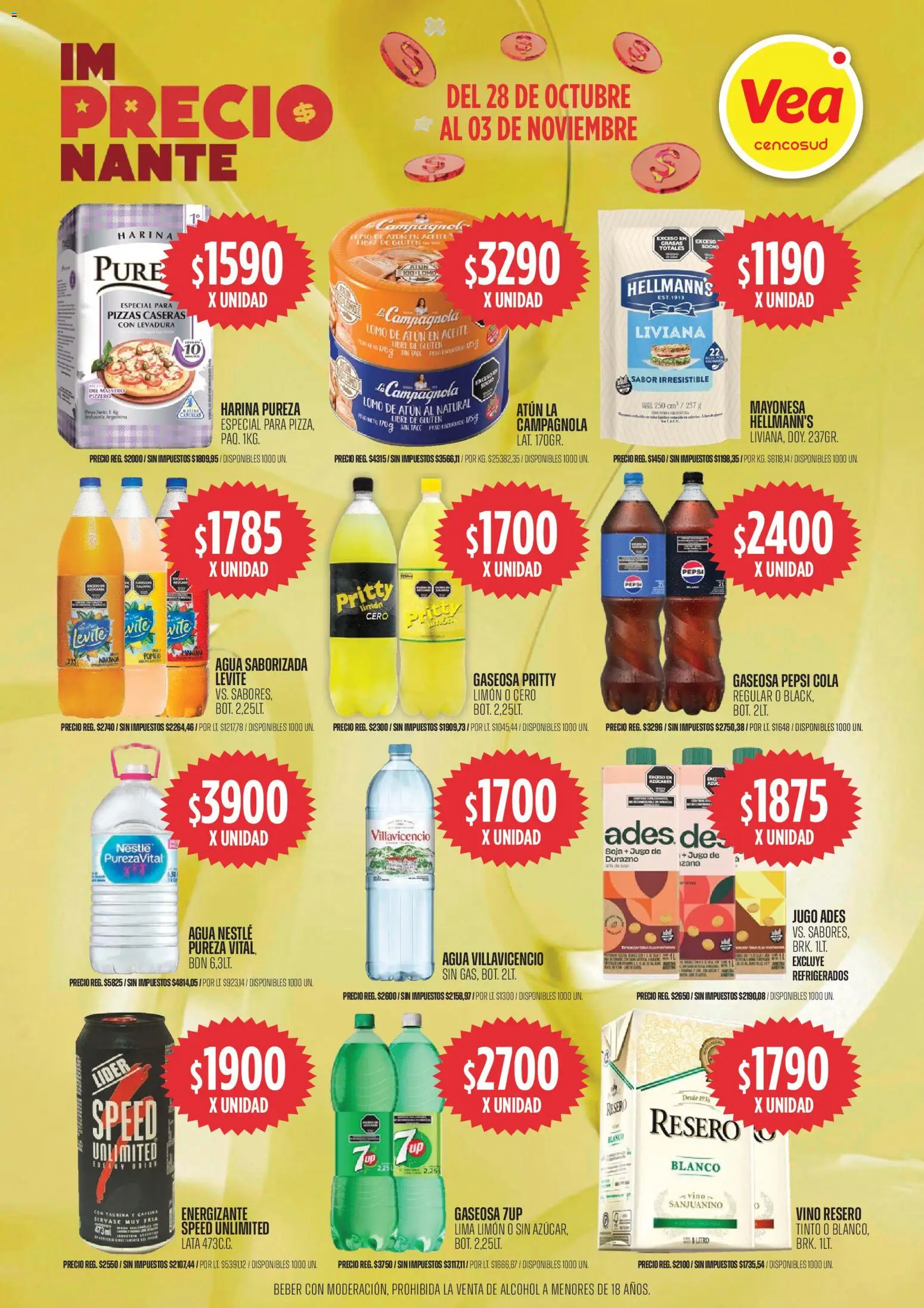 Vea ofertas │ válido desde el 28.10.2025 | Página: 3 | Productos: Gaseosa, Atún, Lima, Agua