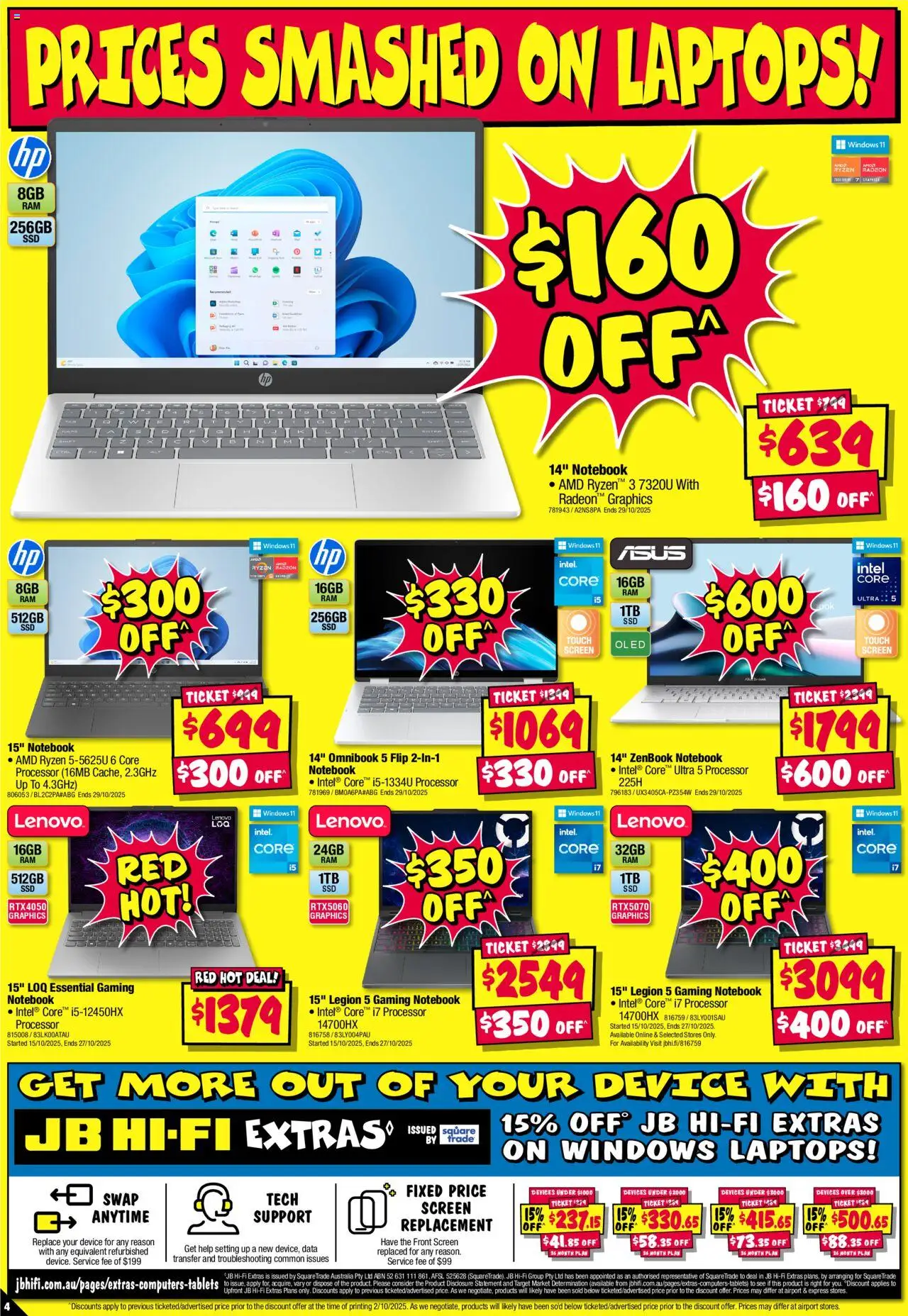 JB Hi-Fi catalogue - valid from 16.10.2025 | Page: 4 | Products: Device, Notebook, Screen