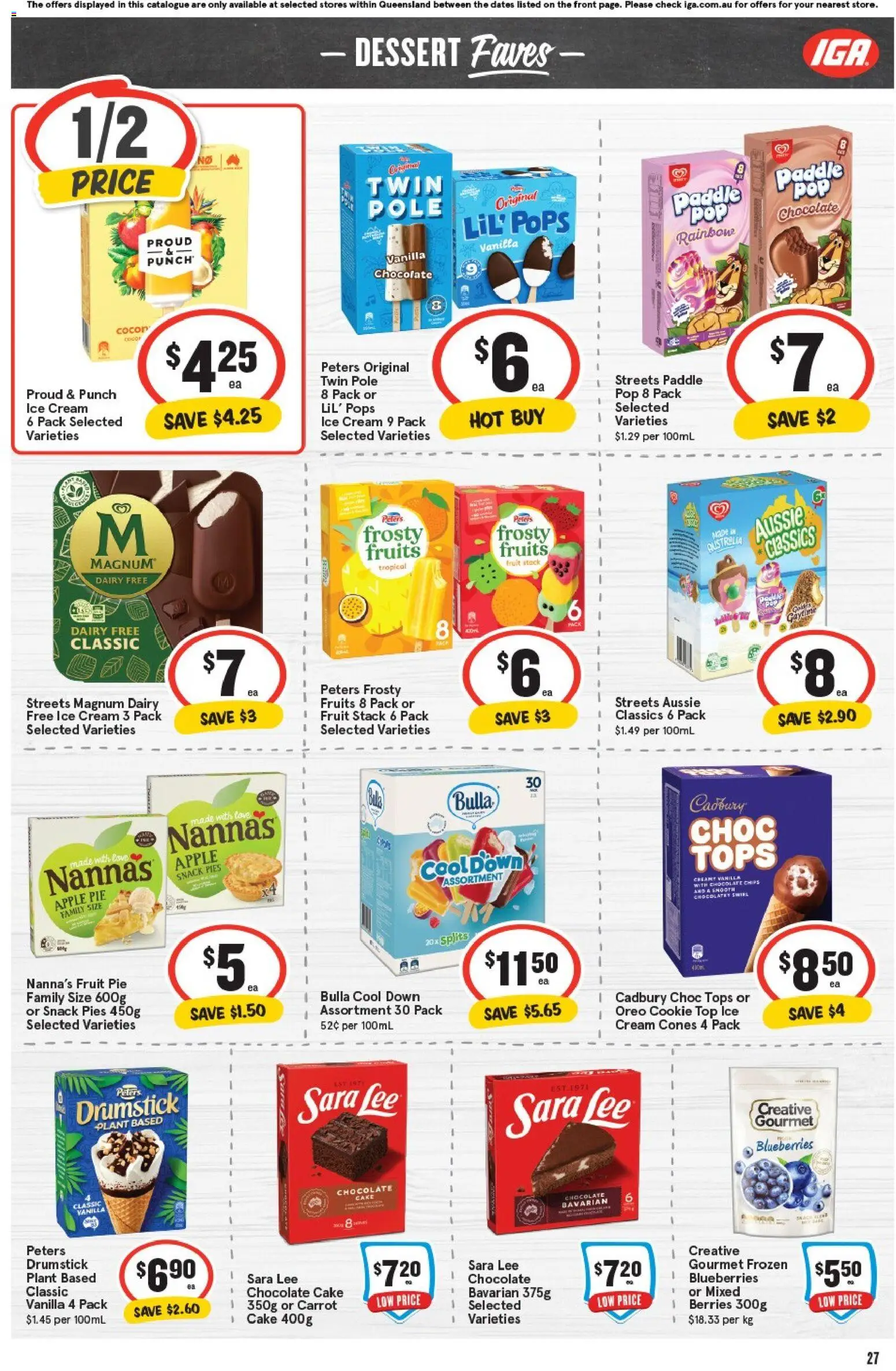 IGA catalogue - valid from 29.10.2025 | Page: 26 | Products: Cart, Ice cream, Blueberries, Pies