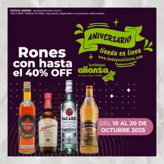 Vista previa de Bodegas Alianza - Catálogo Rones con hasta el 40 off, nuevo folleto de la tienda, válido en México a partir del 10.10.2025