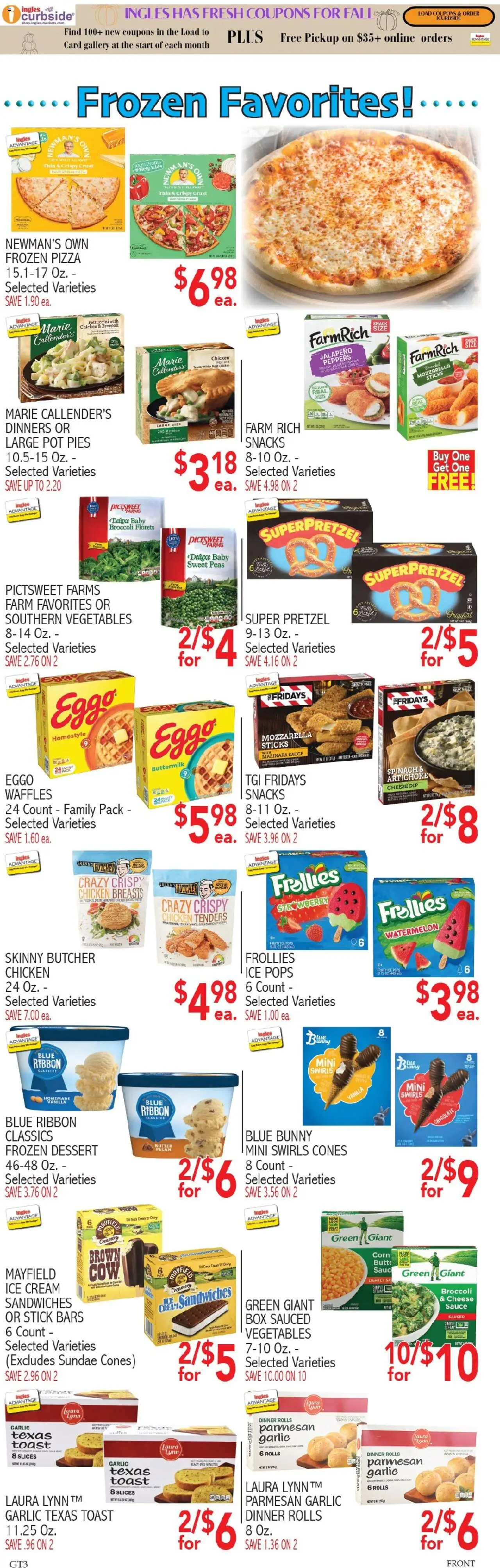 Ingles Weekly Ad - valid from 08.10.2025 | Page: 6 | Products: Corn, Chocolate, Pizza, Cream