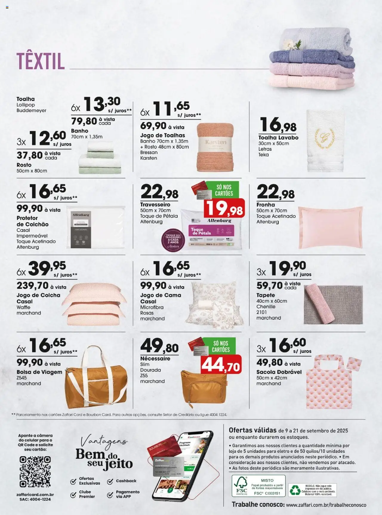 Zaffari Folheto - válido de 09.09.2025 | Página: 22 | Produtos: Jogo de cama, Colcha, Necessaire, Fronha