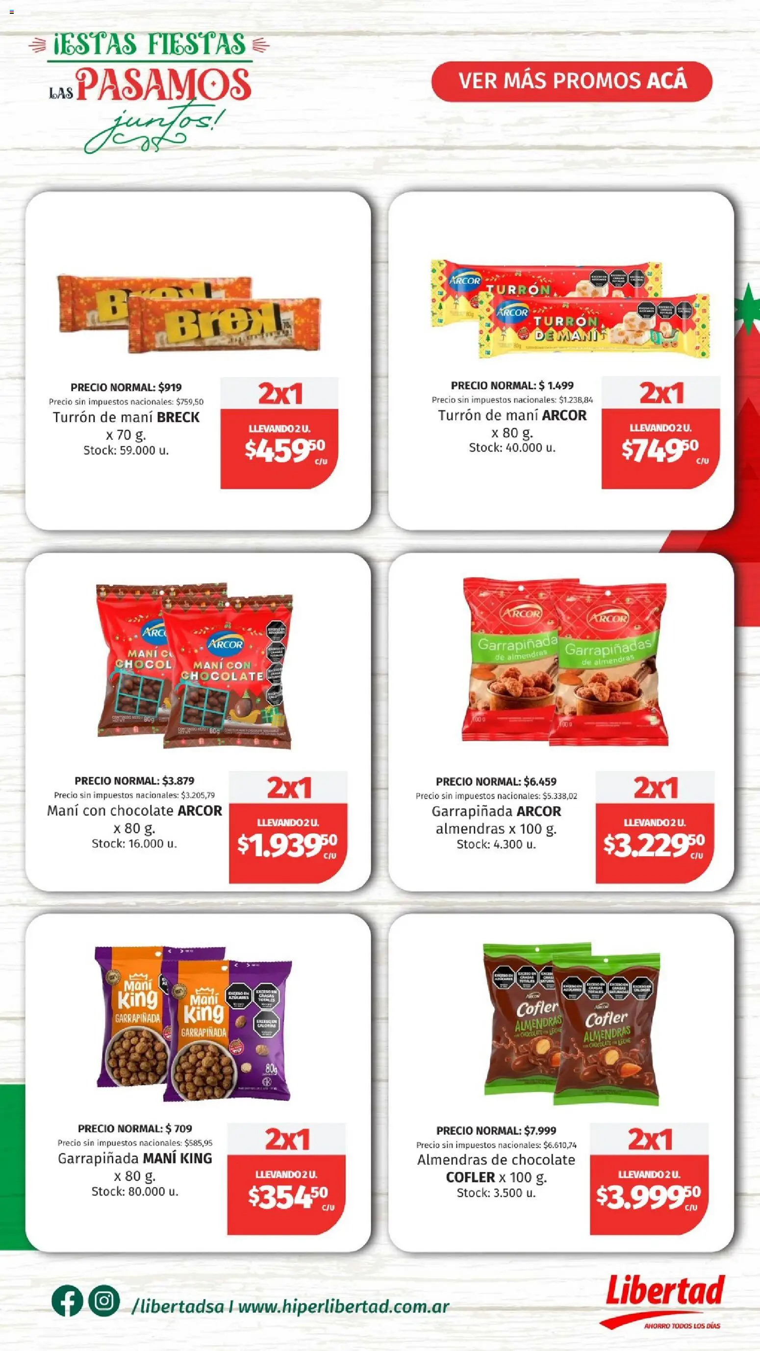 Hipermercado Libertad - Especial Mesa Navideña  │ válido desde el 26.12.2025 | Página: 8 | Productos: Almendras, Mani, Leche, Turrón