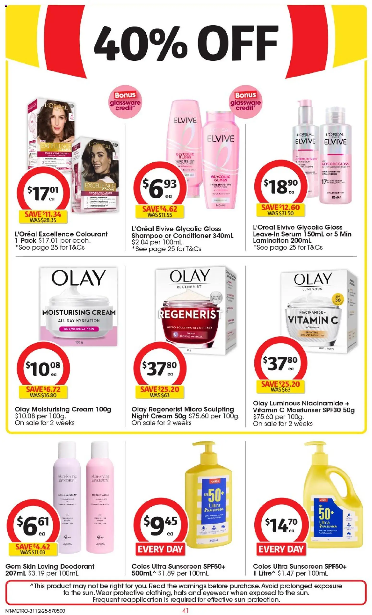 Coles catalogue - valid from 31.12.2025 | Page: 42 | Products: Glassware, Moisturiser, Deodorant, Sculpting