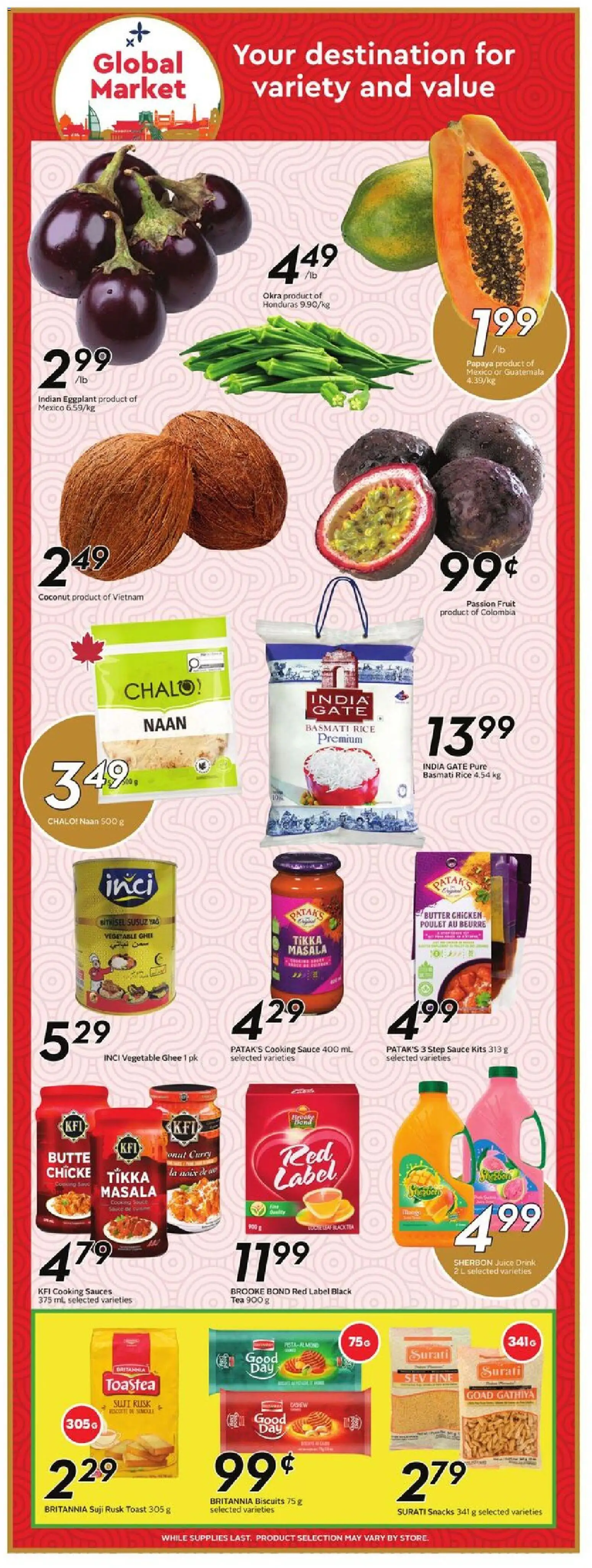 Sobeys flyer valid from 12.03.2026 | Page: 15 | Products: Rice, Tea, Butter, Juice