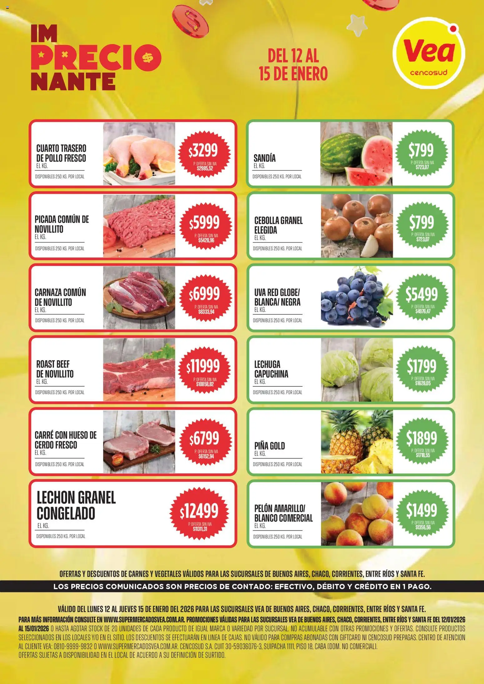 Vea ofertas │ válido desde el 12.01.2026 | Página: 1 | Productos: Pollo, Sandía, Uva, Cerdo