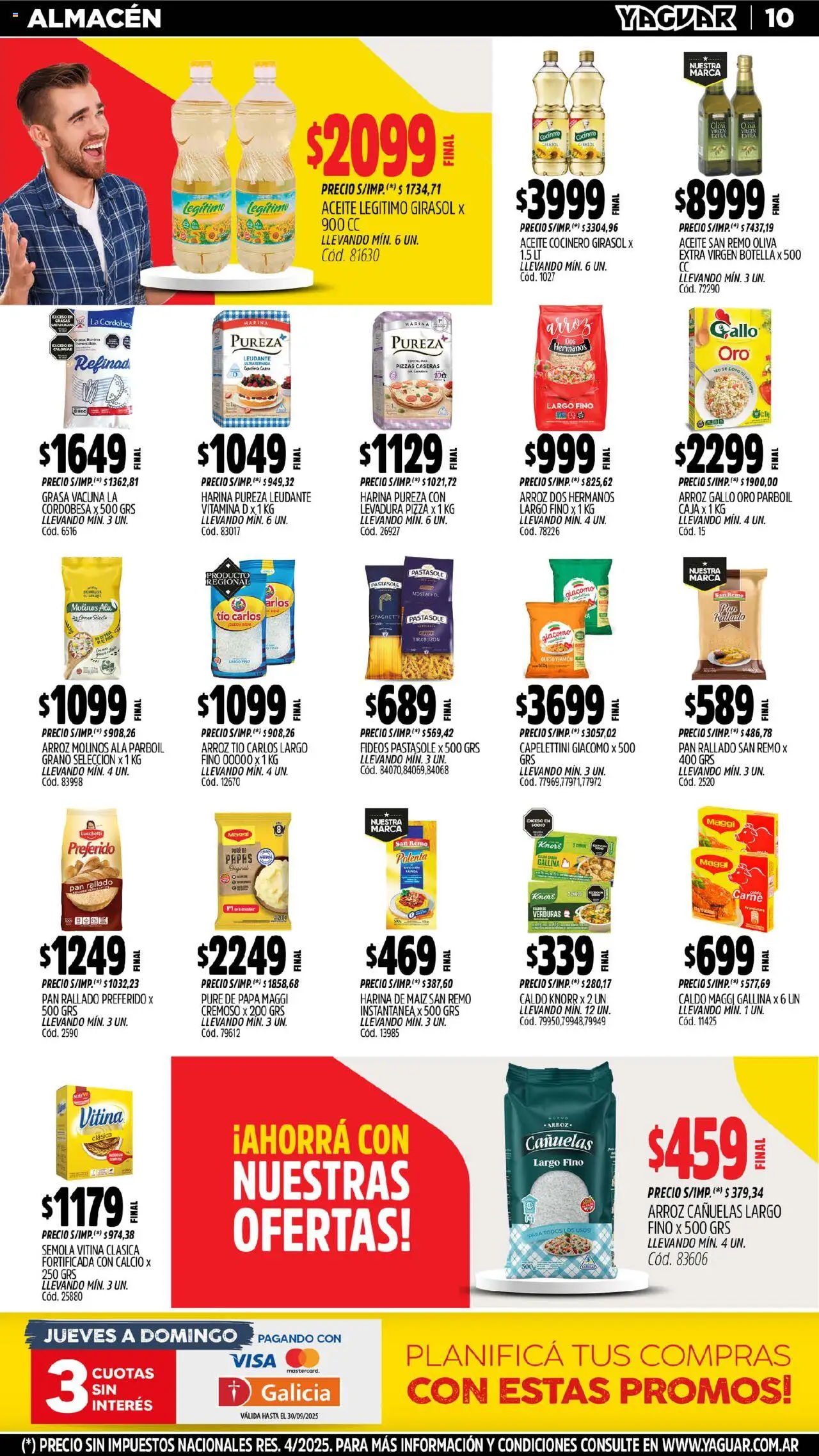 Yaguar - Mendoza │ válido desde el 15.09.2025 | Página: 11 | Productos: Caja, Harina, Oliva, Pan