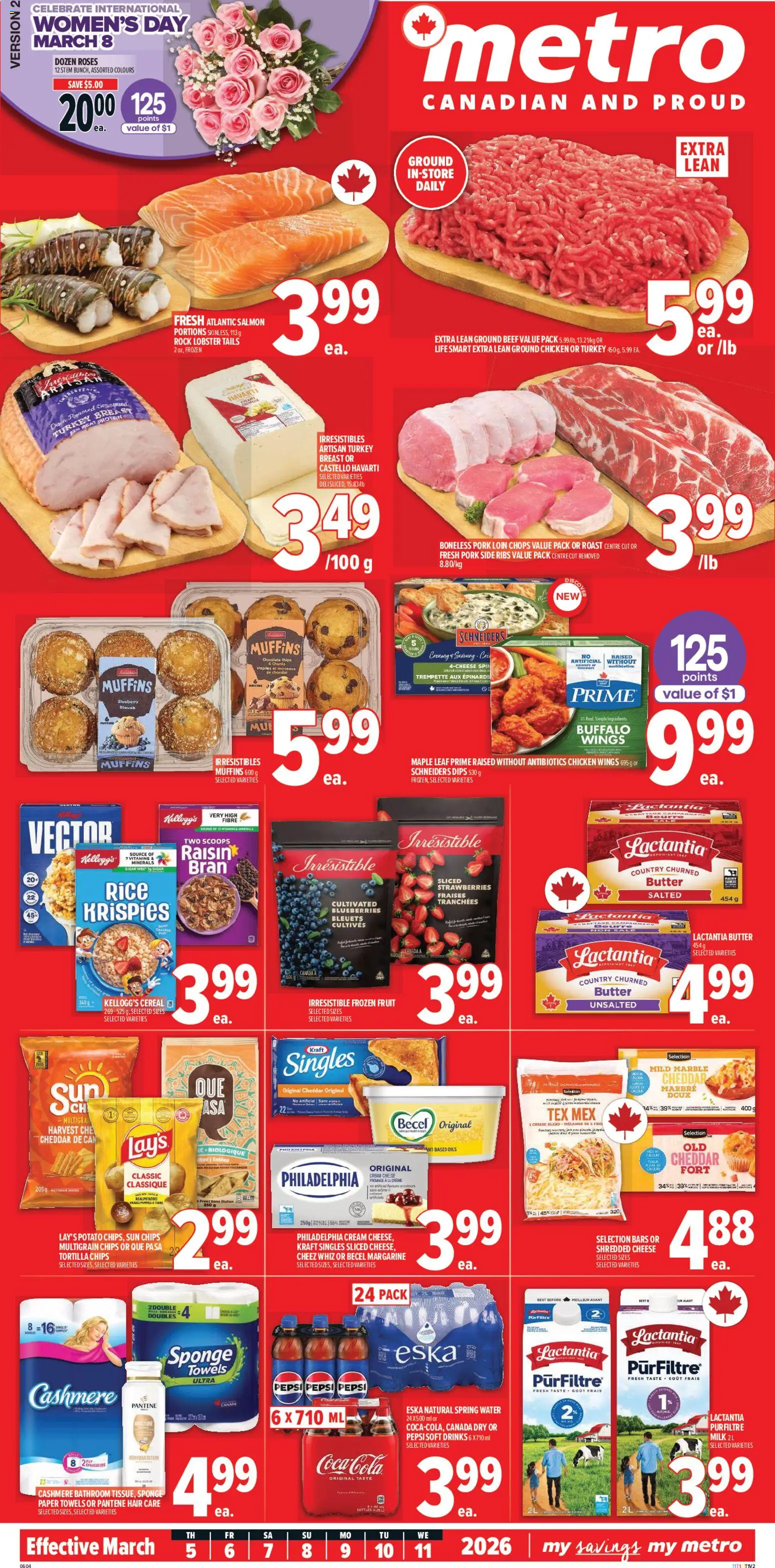 Metro flyer valid from 05.03.2026 | Page: 2 | Products: Beef, Chips, Sponge, Pork