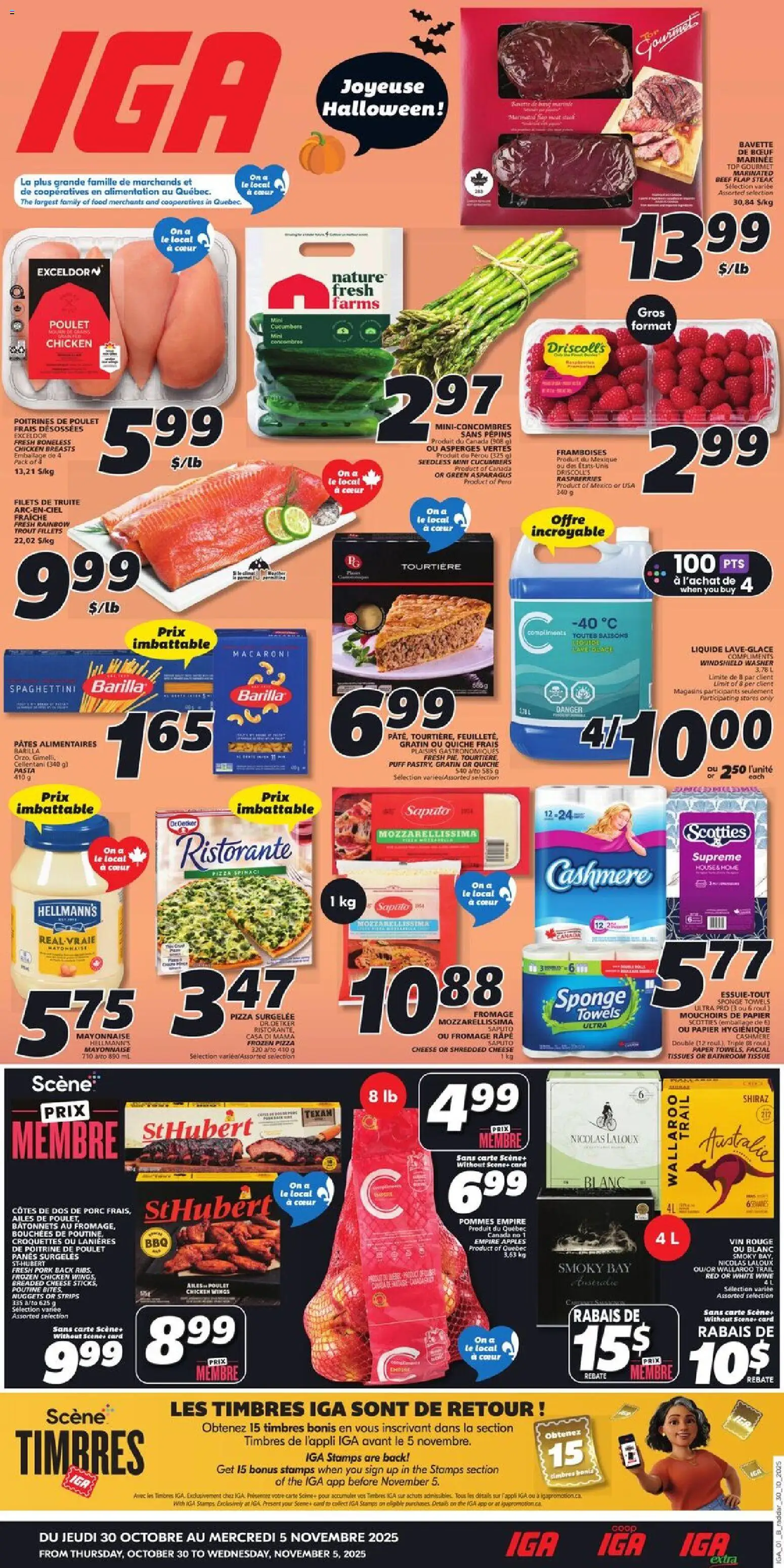 IGA flyer valid from 30.10.2025 | Page: 1 | Products: Chicken wings, Chicken, Pork, Apples