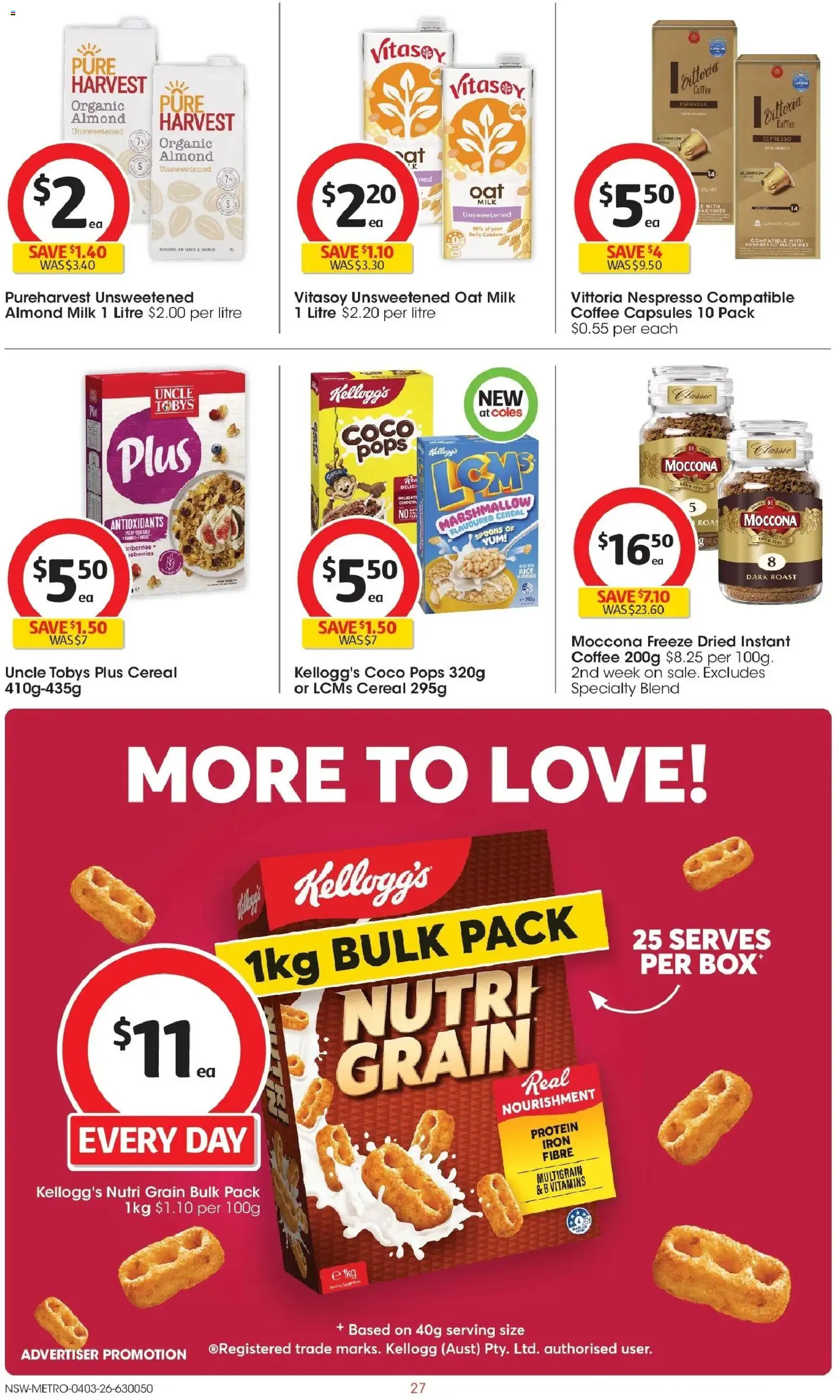 Coles catalogue - valid from 04.03.2026 | Page: 27 | Products: Coffee, Rice, Moccona, Iron