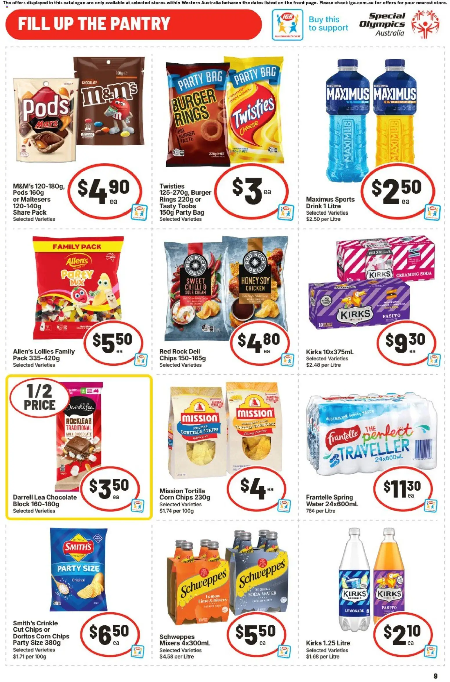 IGA catalogue - valid from 29.04.2026 | Page: 9 | Products: Milk, Honey, Chips, Cream