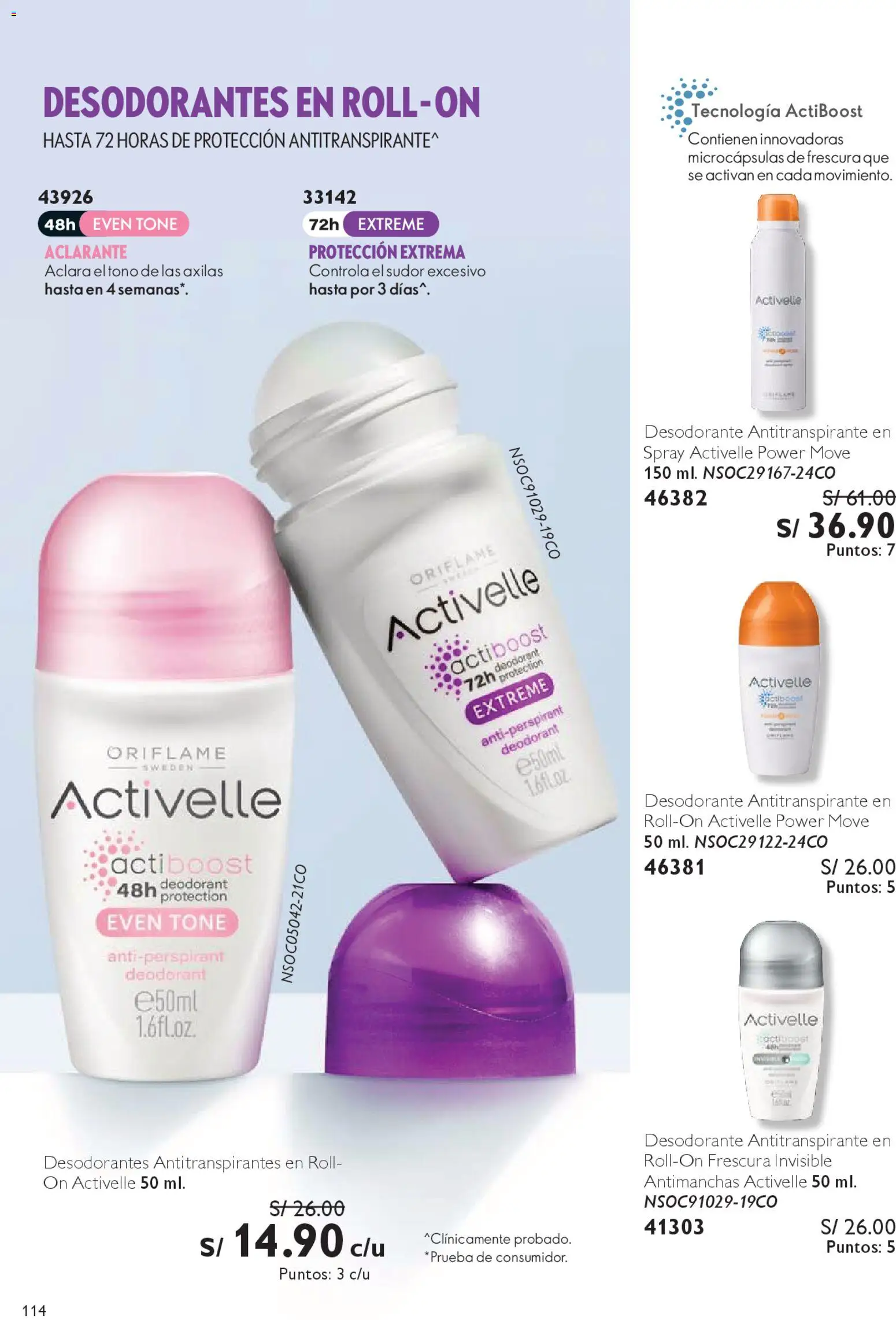 Catálogo Oriflame válido desde 25.10.2025 | Página: 114 | Productos: Desodorante, Antitranspirante