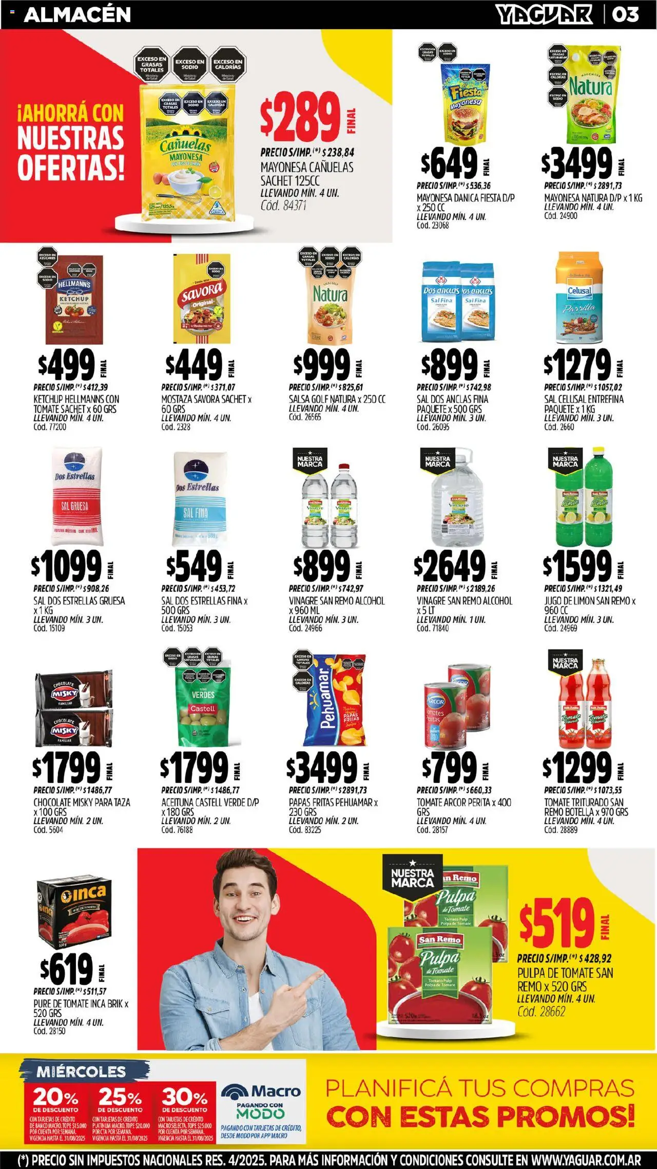 Yaguar - Chaco │ válido desde el 18.08.2025 | Página: 3 | Productos: Botella, Ketchup, Tomate, Papas fritas