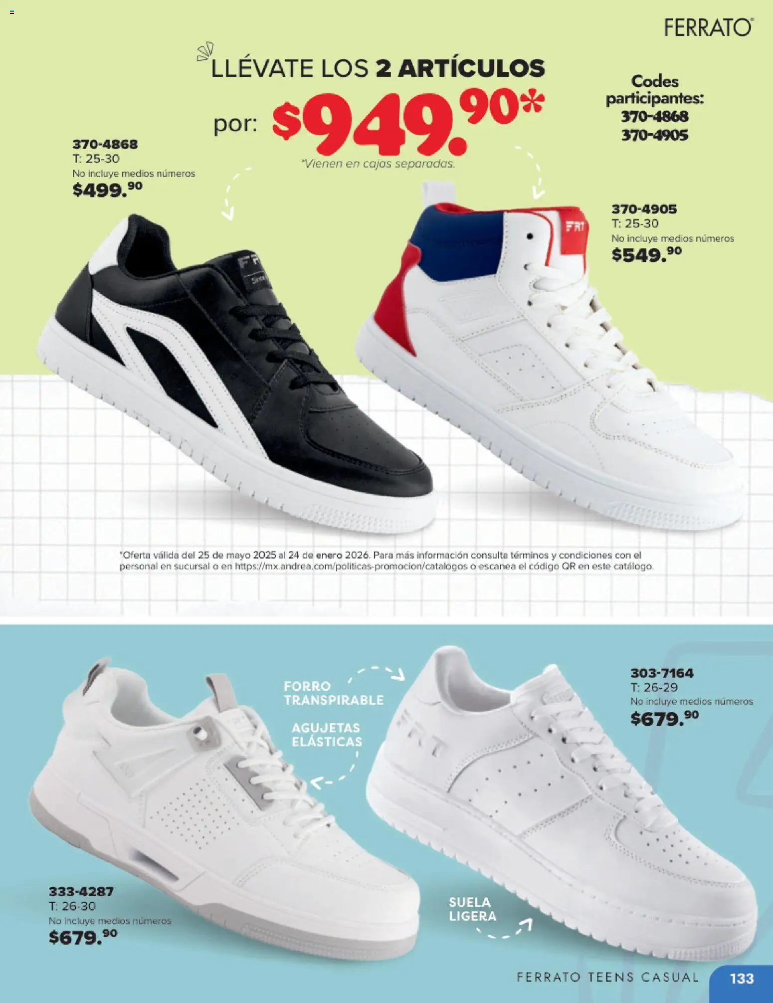 Nuevas ofertas de Andrea válidas en toda la República Mexicana desde el 25.05.2025. ¡Encuentra las mejores ofertas en Andrea catálogo Colegial ! | Página: 133