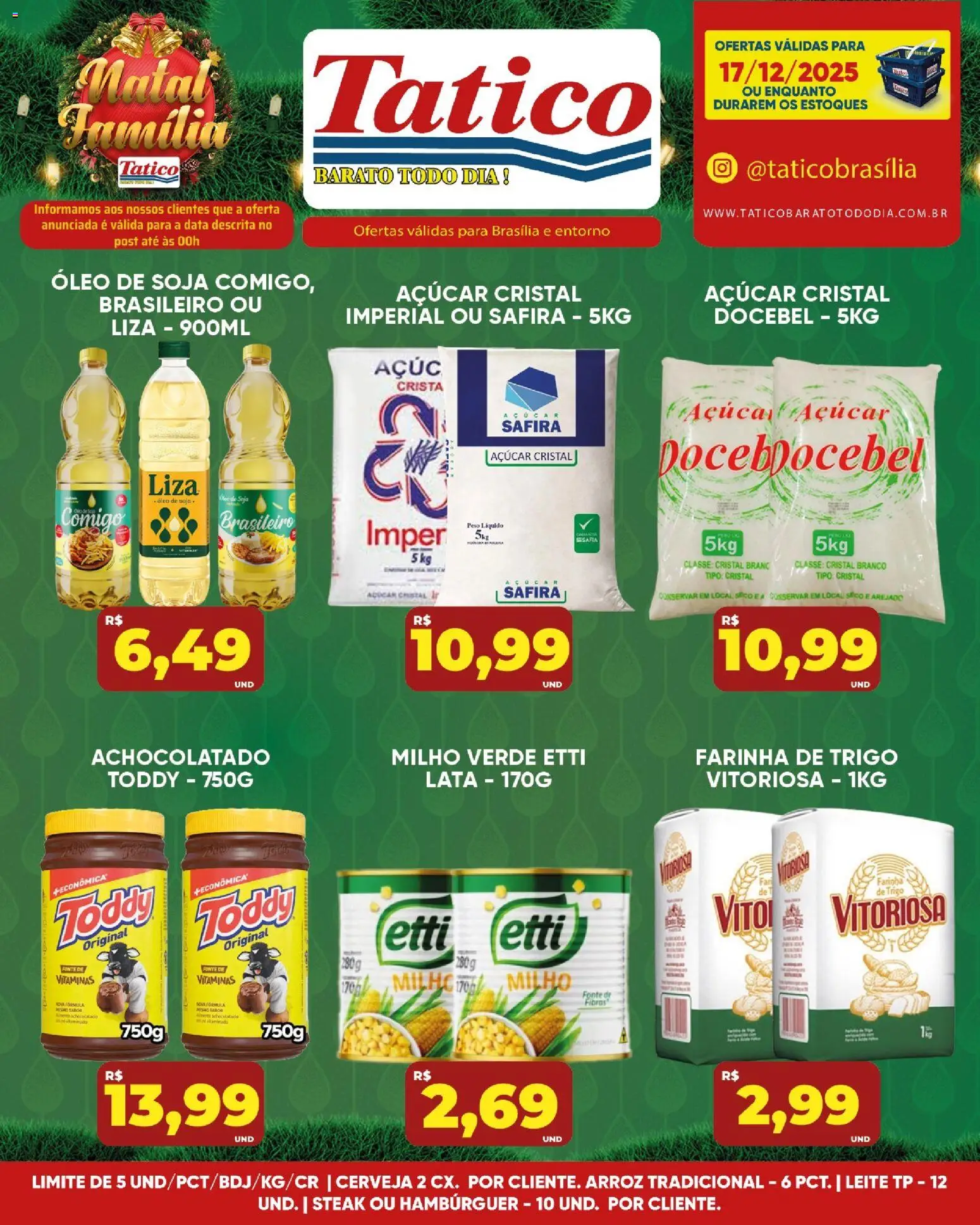 Tatico Folheto - válido de 17.12.2025 | Página: 13 | Produtos: Óleo, Cerveja, Arroz, Açúcar