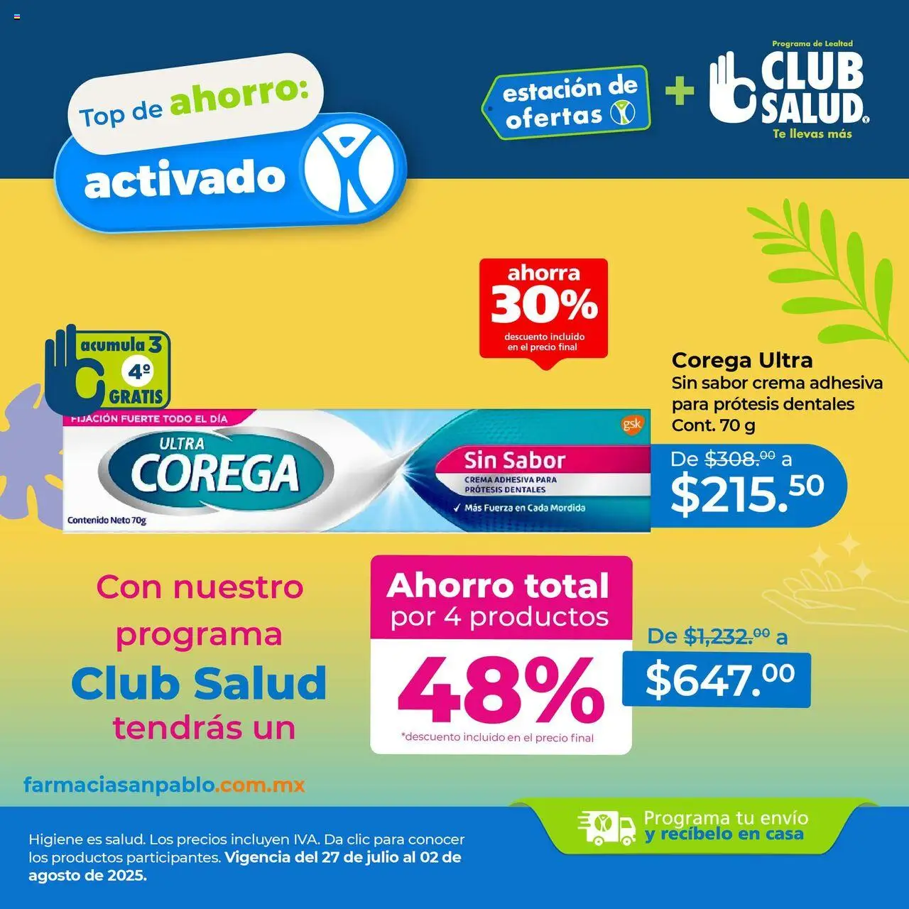 Nuevas ofertas de Farmacia San Pablo válidas en toda la República Mexicana desde el 27.07.2025. ¡Encuentra las mejores ofertas en Farmacia San Pablo - Catálogo Estacíon de Ofertas! | Página: 3 | Productos: Crema, Top, Té