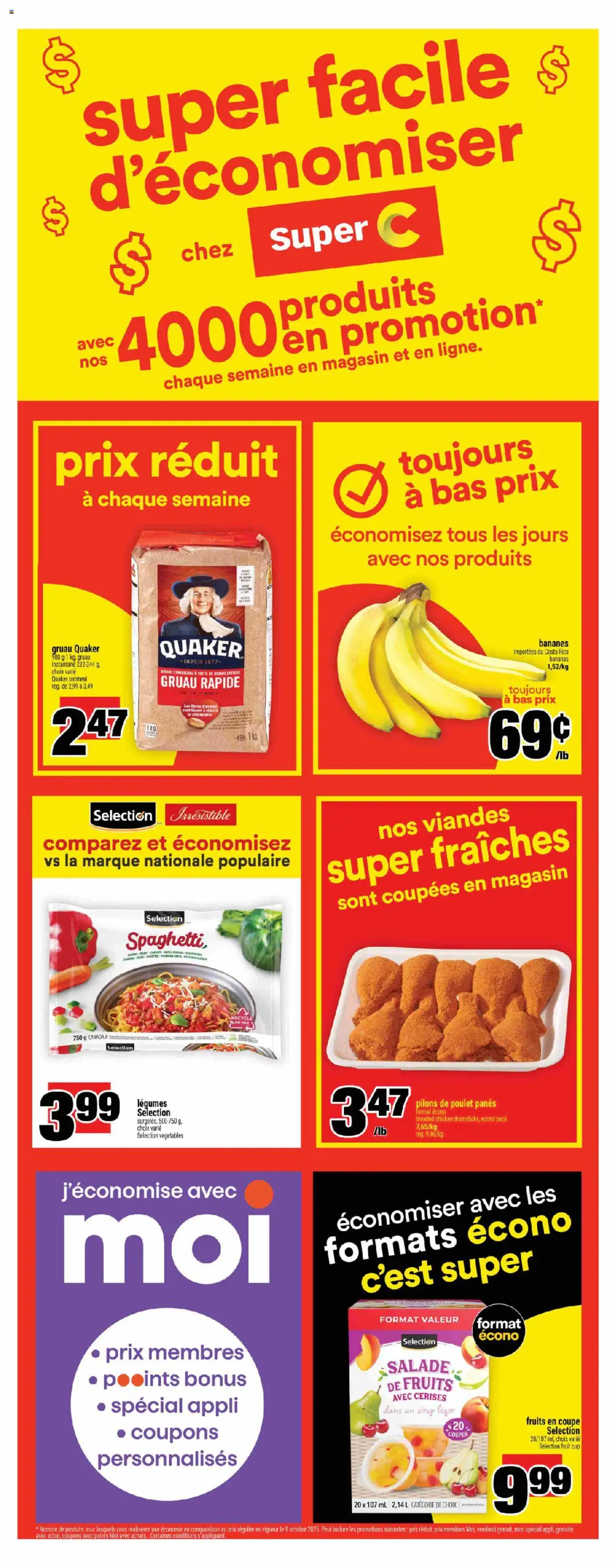 Super C flyer valid from 16.10.2025 | Page: 3 | Products: Chicken, Bananas