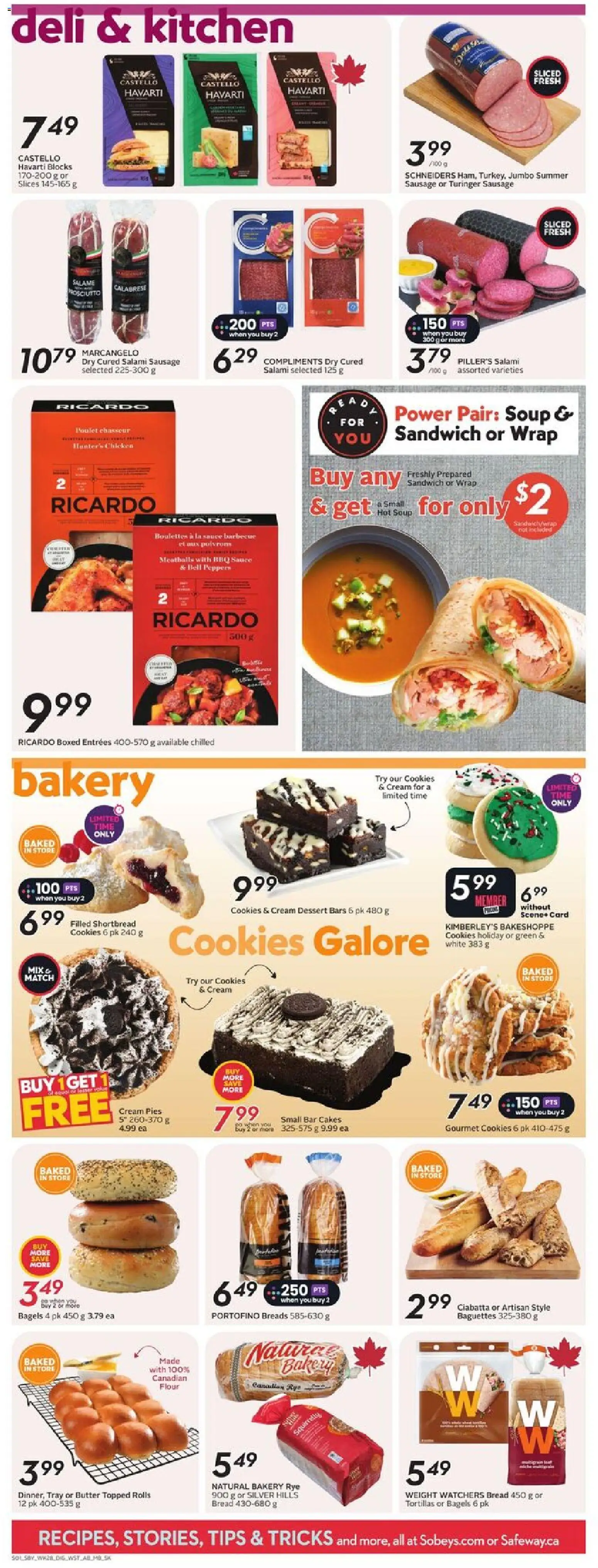 Safeway flyer valid from 06.11.2025 | Page: 9 | Products: Cream, Bakery, Butter, Salami