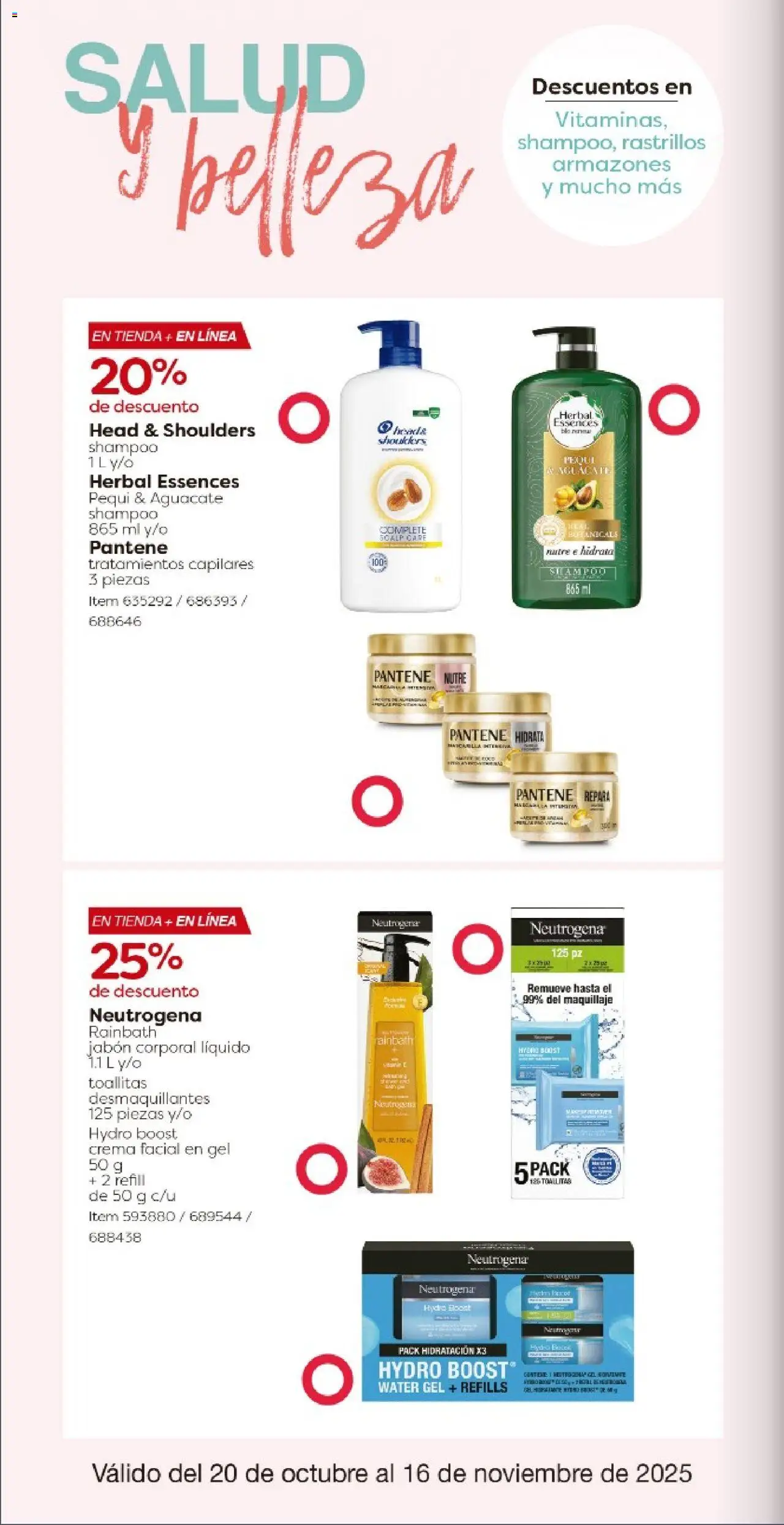 Nuevas ofertas de Costco válidas en toda la República Mexicana desde el 20.10.2025. ¡Encuentra las mejores ofertas en Costco catálogo! | Página: 28 | Productos: Toallitas desmaquillantes, Aguacate, Body, Maquillaje
