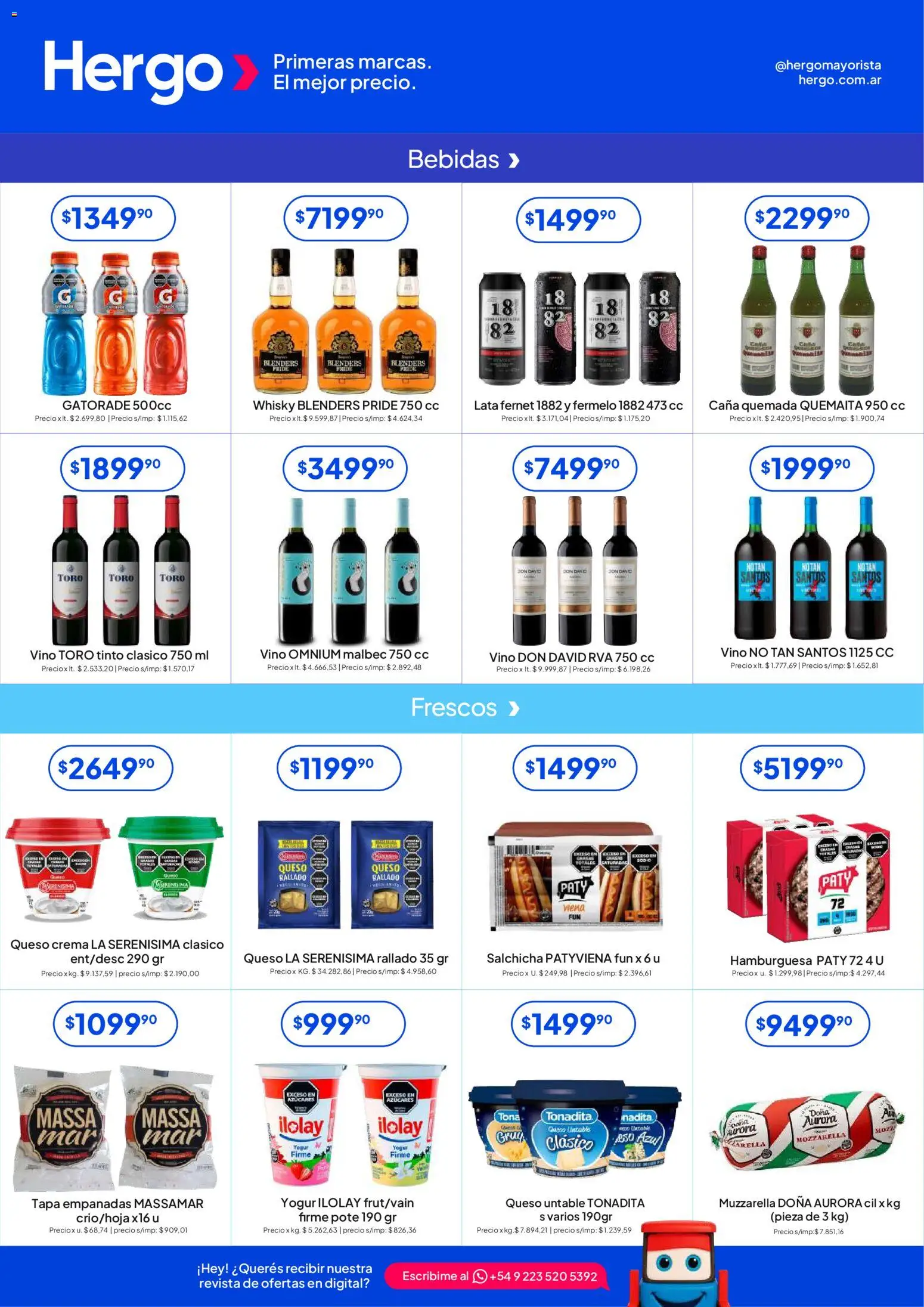 Hergo catálogo │ válido desde el 15.04.2026 | Página: 3 | Productos: Whisky, Muzzarella, Fernet, Crema