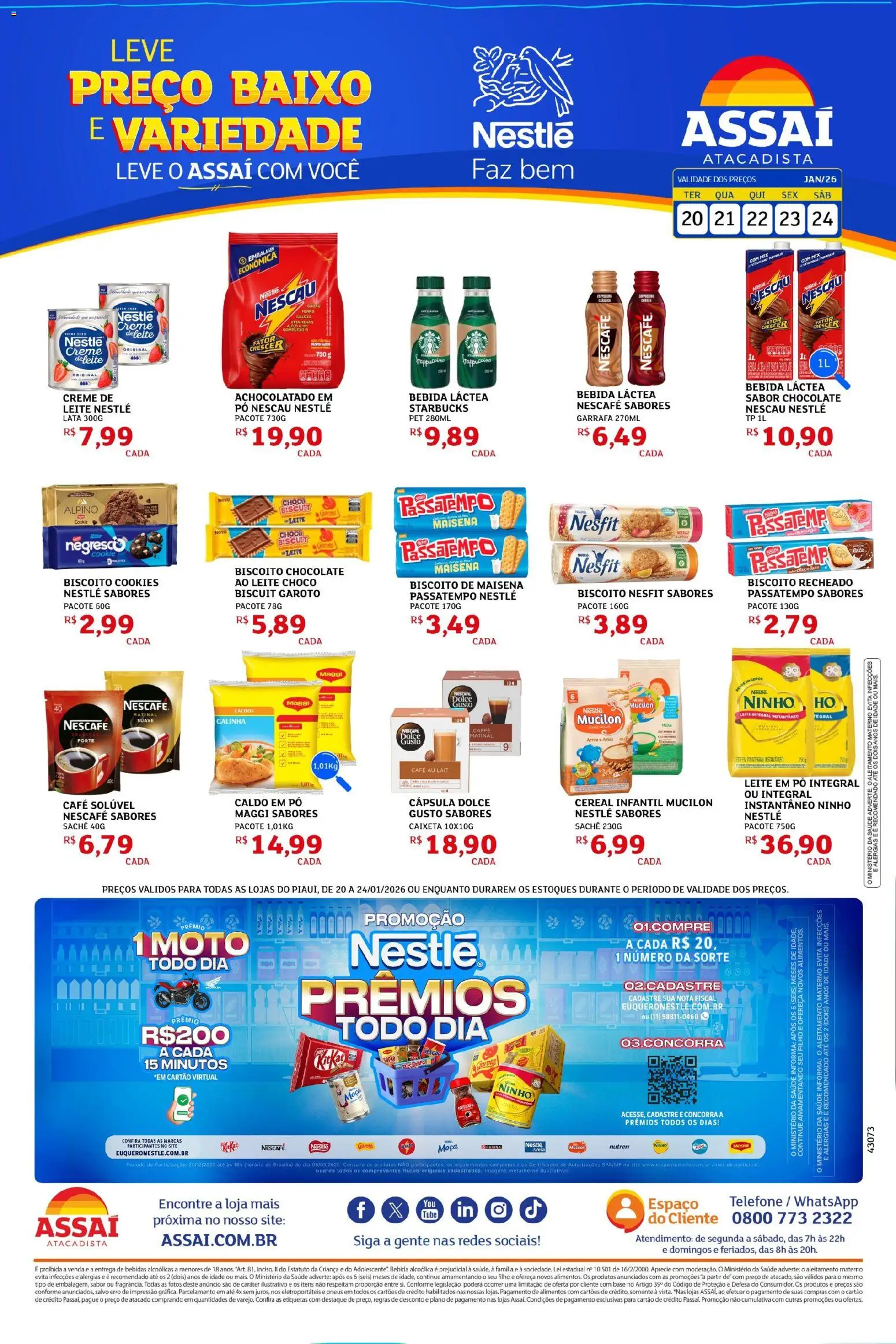 Assaí Atacadista Folheto - válido de 20.01.2026 | Página: 1 | Produtos: Ferro, Cálcio, Bebida, Telefone