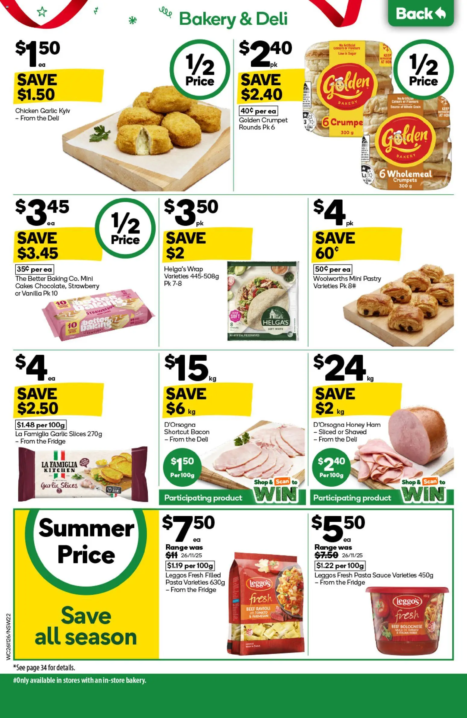 Woolworths catalogue - valid from 26.11.2025 | Page: 22 | Products: Chicken, Beef, Sauce, Bakery