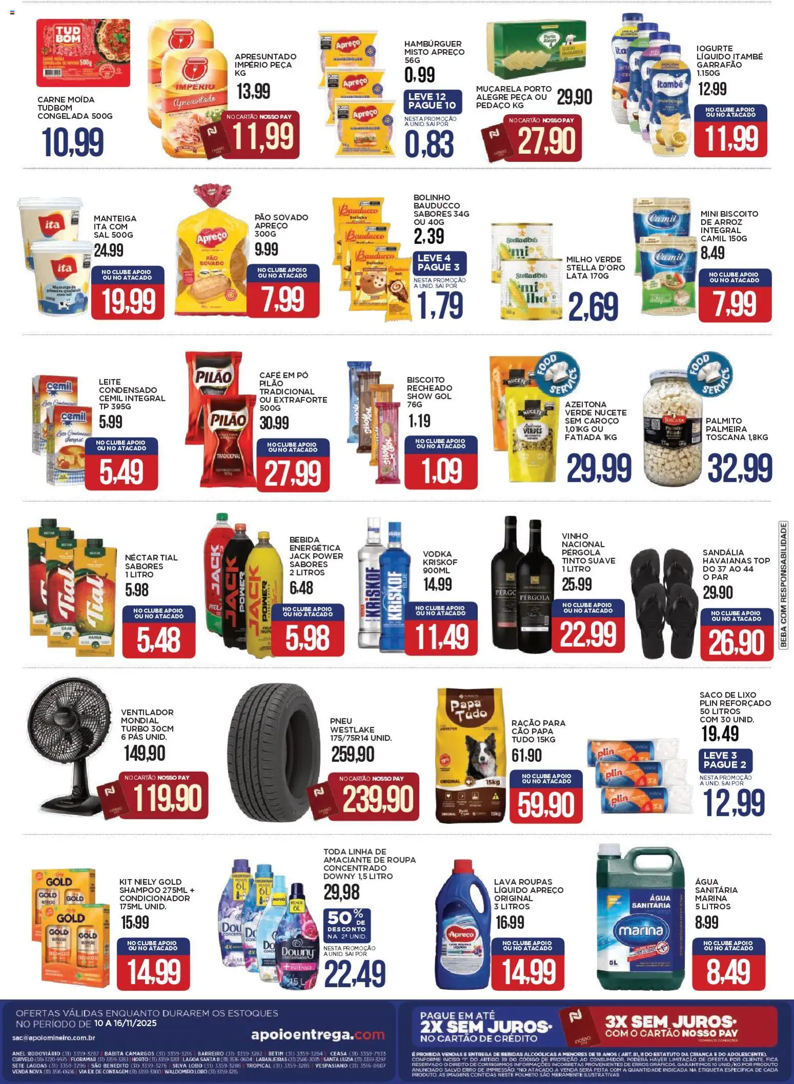 Apoio Mineiro Folheto - válido de 10.11.2025 | Página: 2 | Produtos: Shampoo, Pneu, Biscoito, Anel