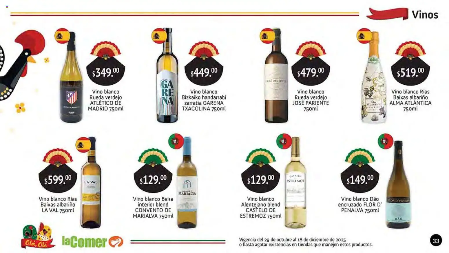 Nuevas ofertas de La Comer válidas en toda la República Mexicana desde el 29.10.2025. ¡Encuentra las mejores ofertas en La Comer folleto Olá, Olé! | Página: 33 | Productos: Vino