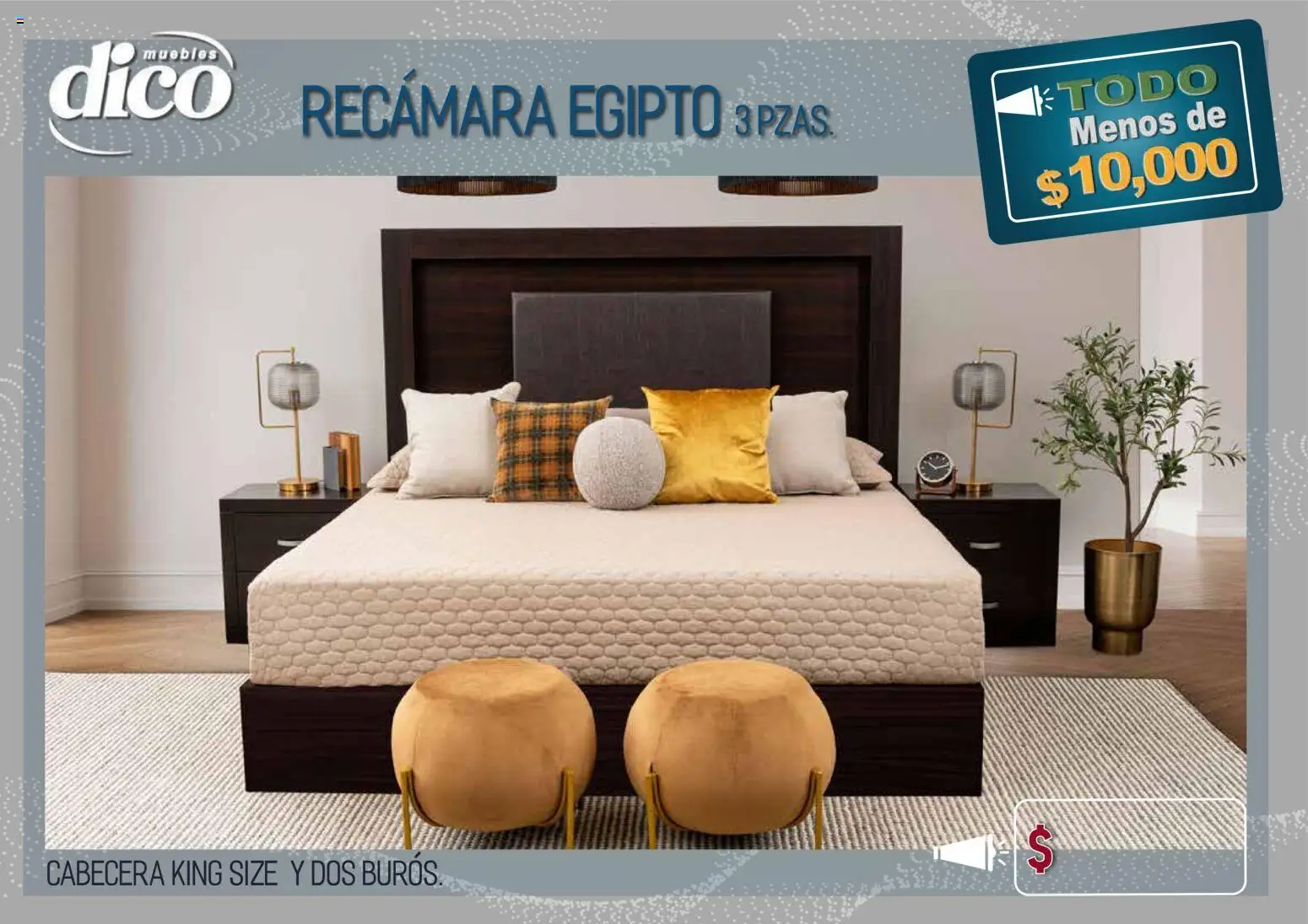 Nuevas ofertas de Muebles Dico válidas en toda la República Mexicana desde el 09.04.2026. ¡Encuentra las mejores ofertas en Muebles Dico catálogo Todo menos de 10000 Pacifico! | Página: 9 | Productos: Cabecera