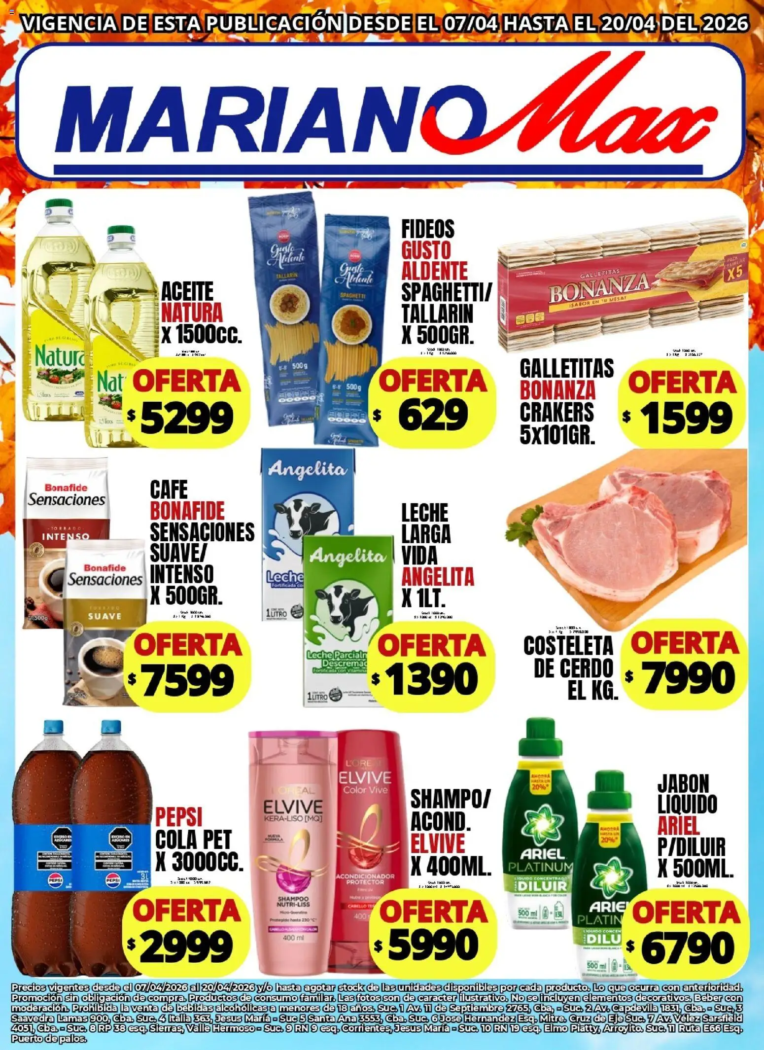 Mariano Max - Catálogo │ válido desde el 07.04.2026 | Página: 1 | Productos: Galletitas, Aceite, Café, Fideos