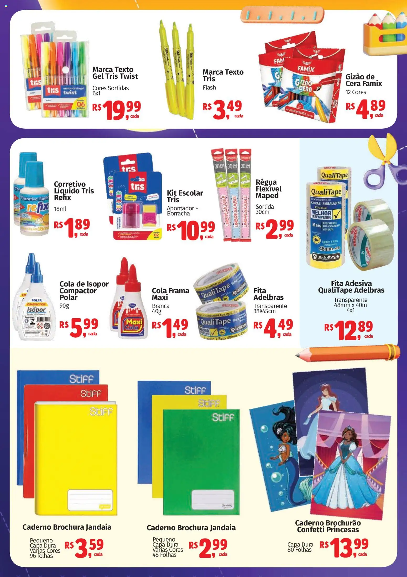 Mateus Folheto - válido de 23.02.2026 | Página: 2 | Produtos: Rolo, Marca texto, Fita, Caderno