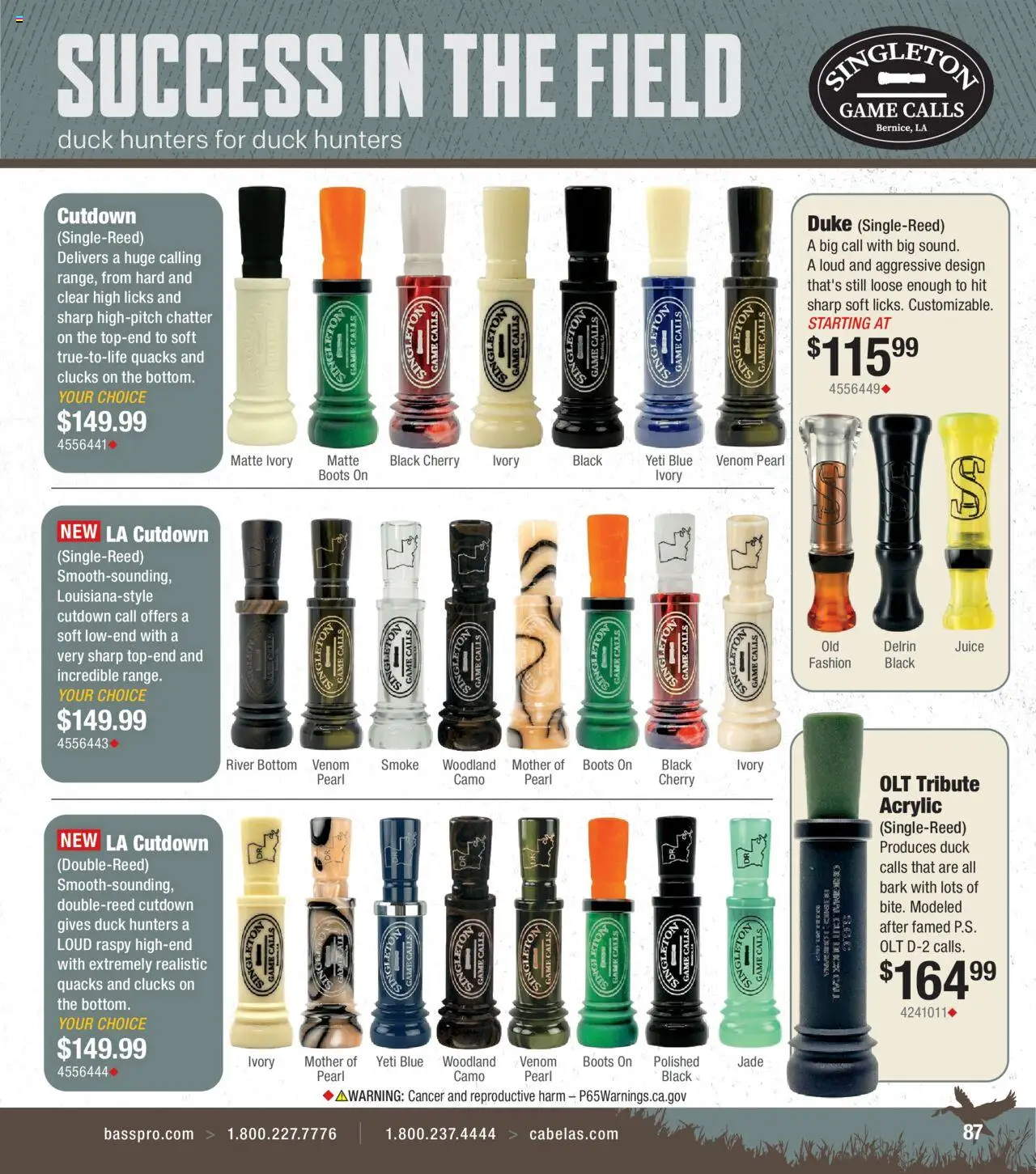 Cabela's Waterfowl 25 - valid from 01.10.2025 | Page: 87 | Products: Acrylic, Juice, Boots, Game