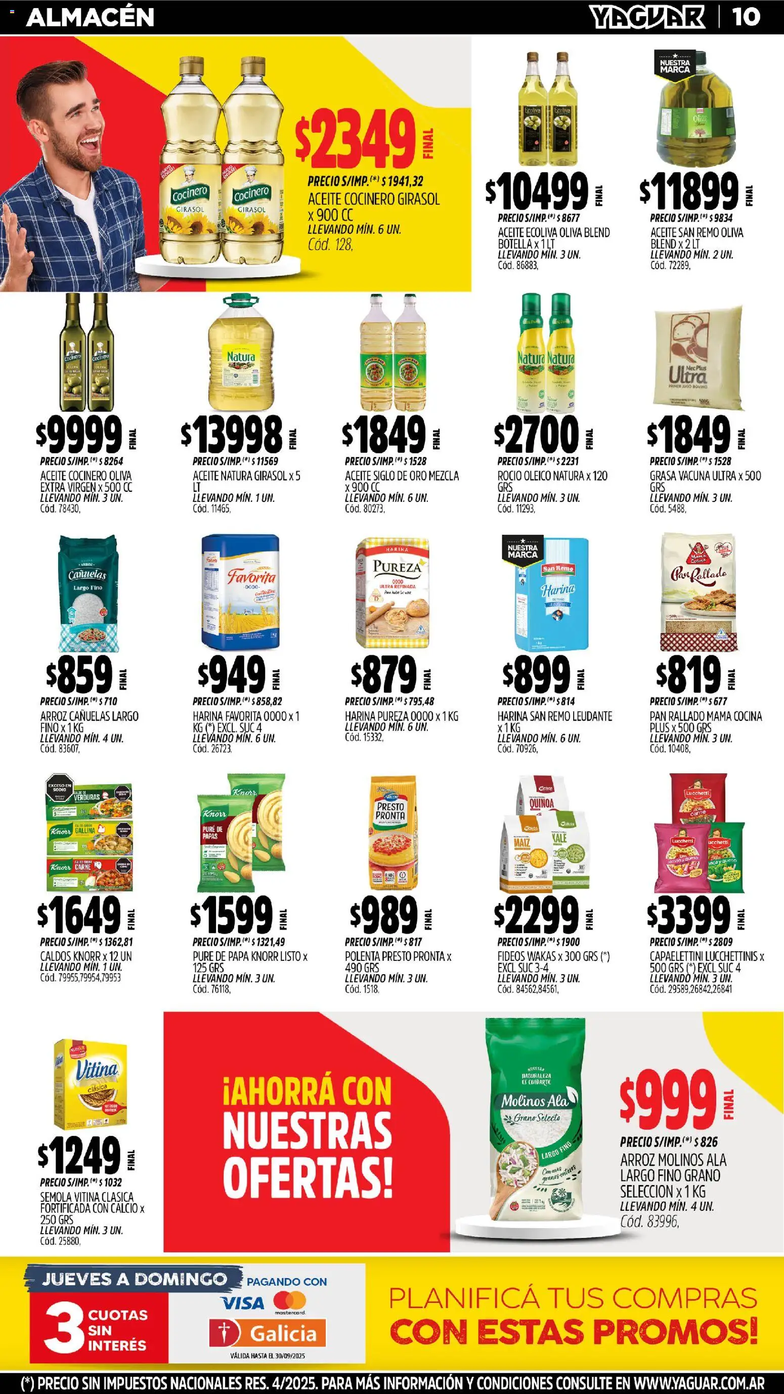 Yaguar - Trelew │ válido desde el 27.10.2025 | Página: 10 | Productos: Harina, Polenta, Oliva, Arroz