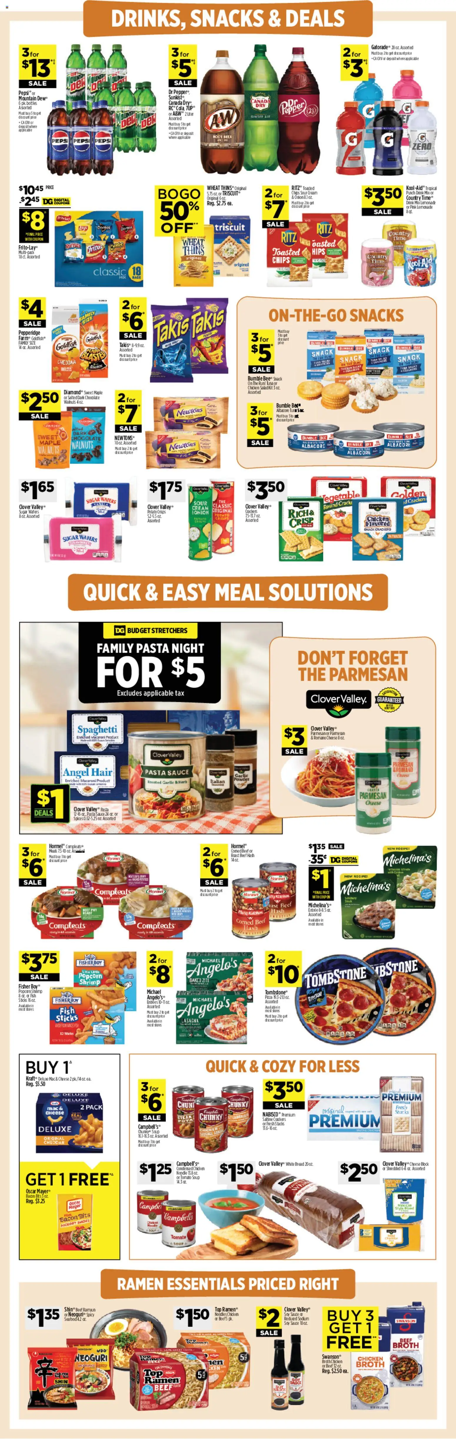 Dollar General Weekly Ad - TX - valid from 15.02.2026 | Page: 3 | Products: Fish, Pasta, Chips, Pepper