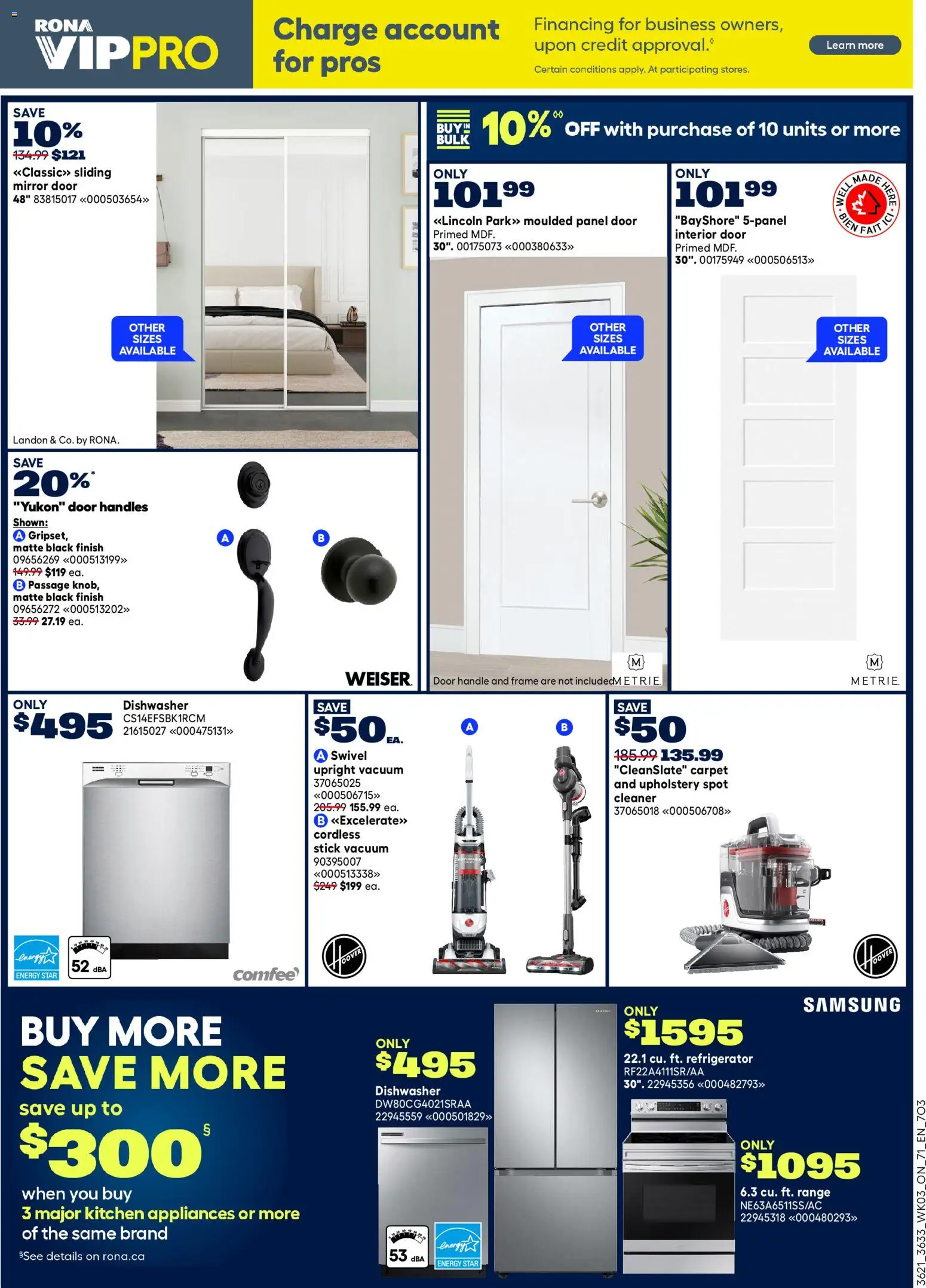 Rona flyer valid from 12.02.2026 | Page: 4 | Products: Refrigerator, Dishwasher, Mirror, Carpet