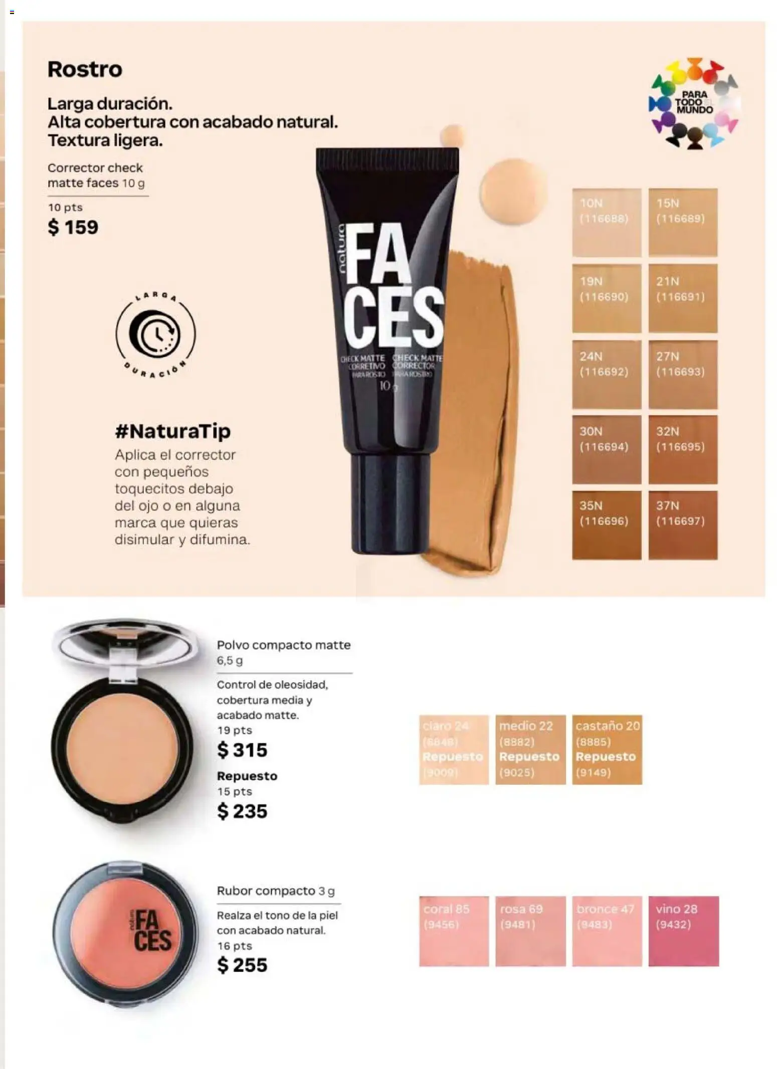 Nuevas ofertas de Natura válidas en toda la República Mexicana desde el 08.05.2026. ¡Encuentra las mejores ofertas en Natura campaña 8 2026! | Página: 77 | Productos: Polvo compacto, Corrector, Polvo, Rubor